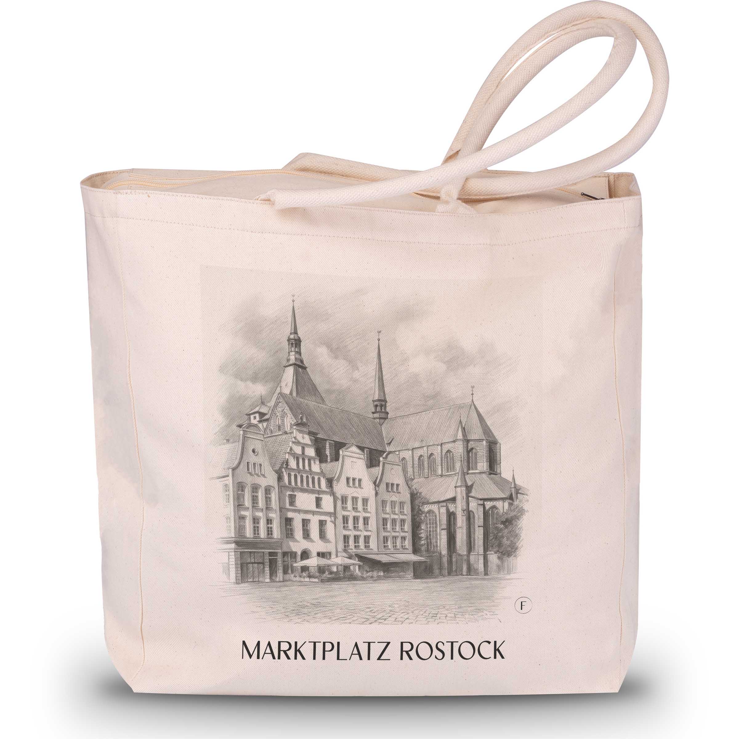 marktplatz-rostock-deutschland-einkaufstasche-bleistift-zeichnung-drawing