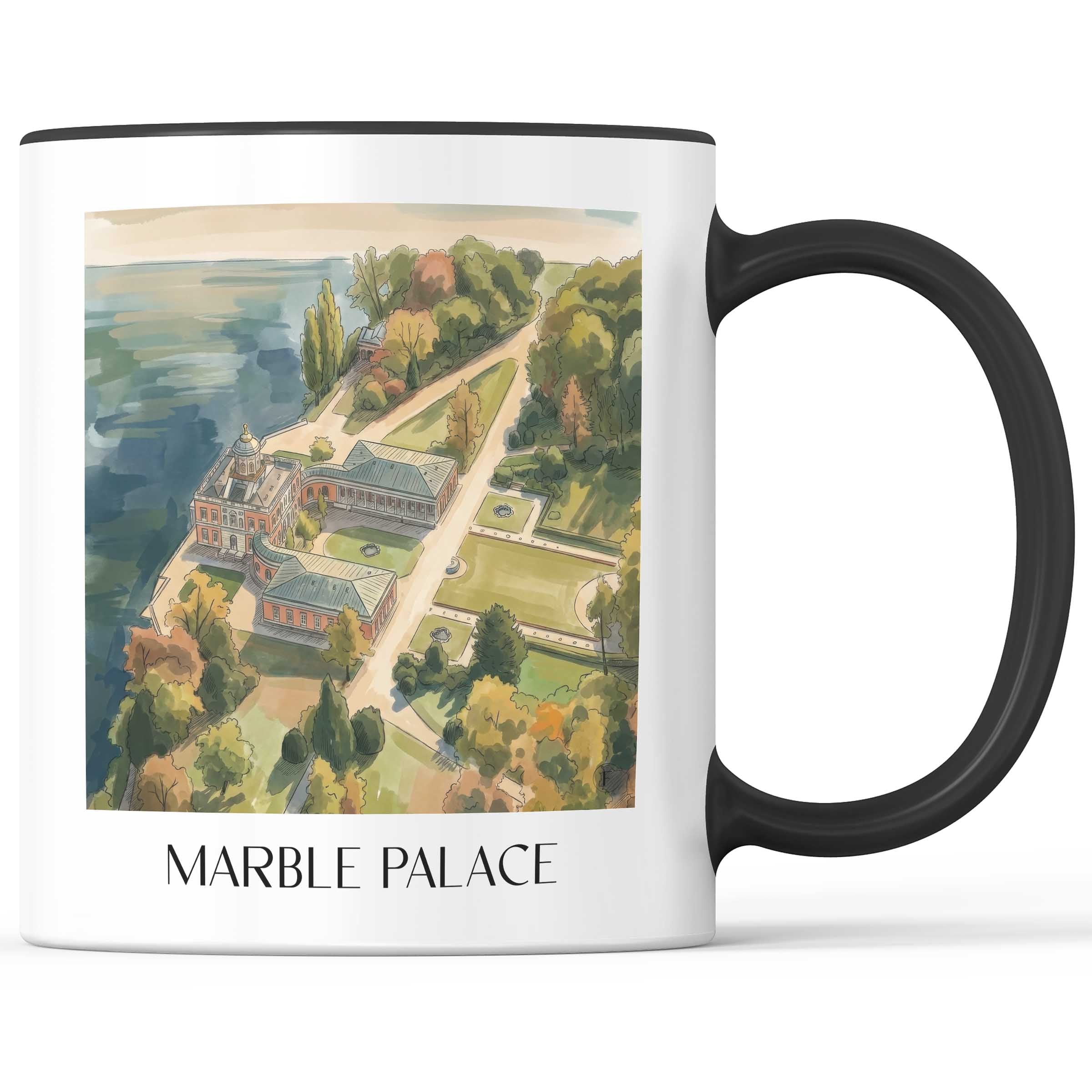 Marmorpalais Kaffeebecher - Potsdam - Deutschland Becher - Kaffeetasse im Aquarell Stil - favplace