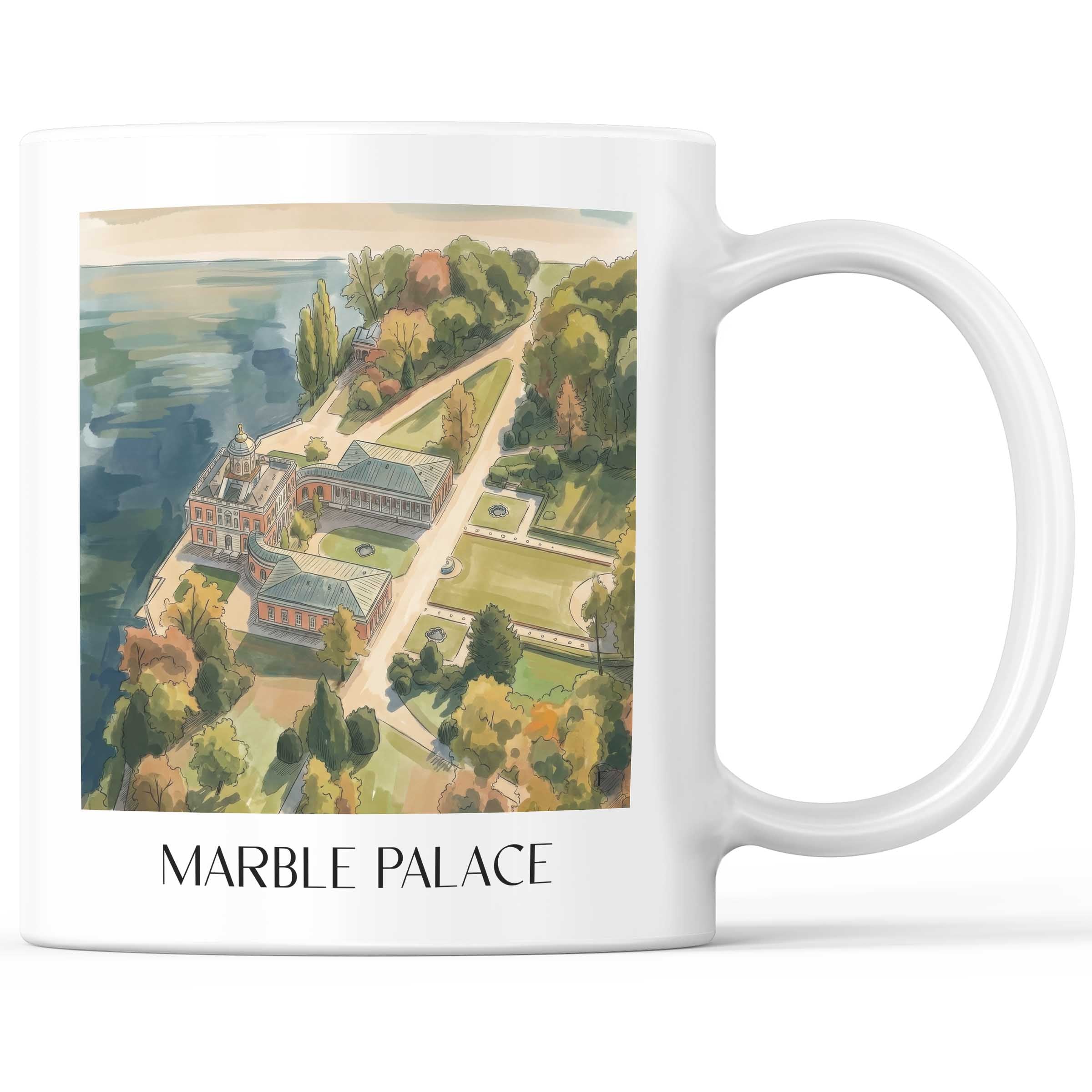 Marmorpalais Kaffeebecher - Potsdam - Deutschland Becher - Kaffeetasse im Aquarell Stil - favplace