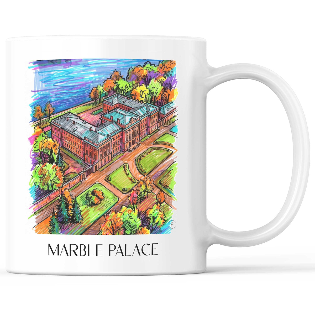 Marmorpalais Kaffeebecher - Potsdam - Deutschland Becher - Kaffeetasse im Tag Graffiti Stil - favplace