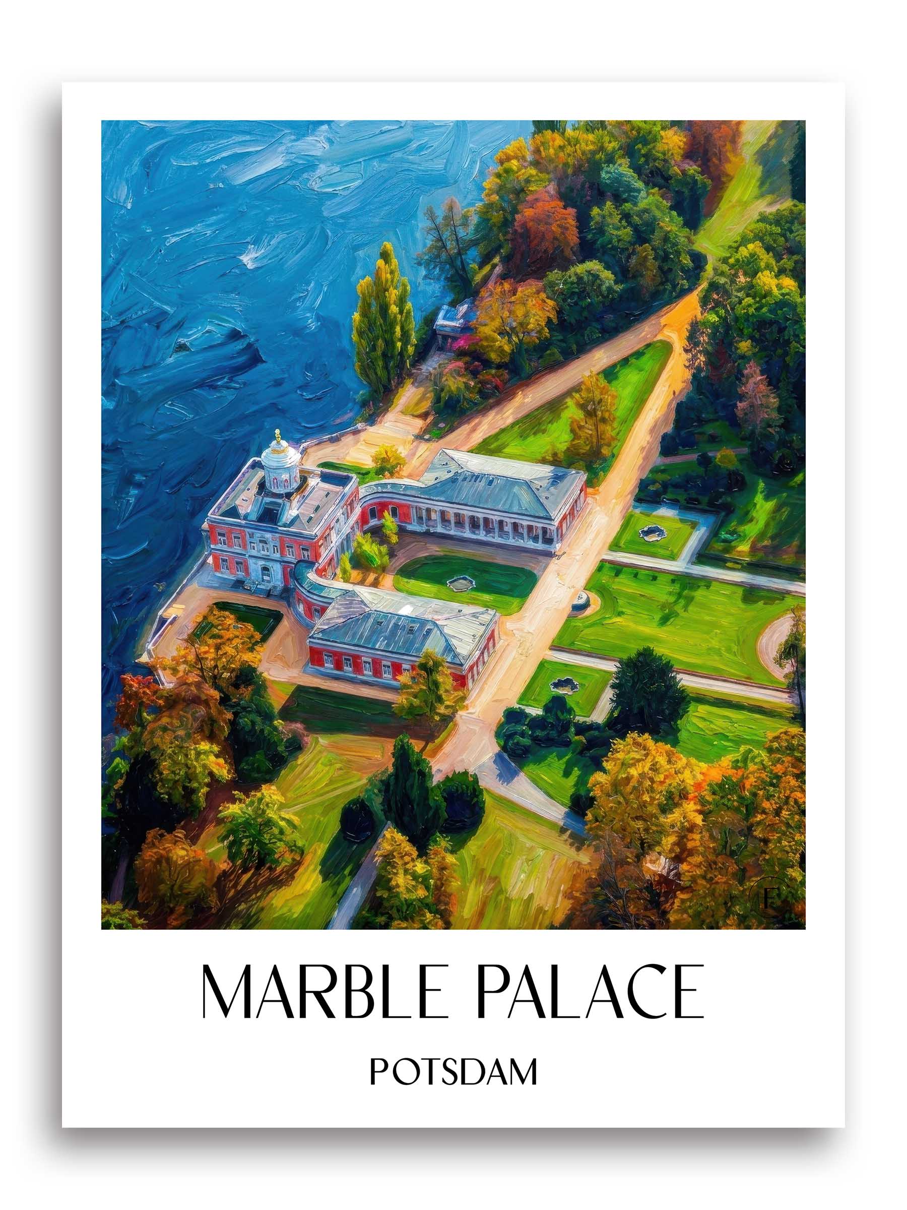Marmorpalais Poster - Potsdam - Deutschland Kunstdruck - Ölgemälde von A4 bis A1 - favplace