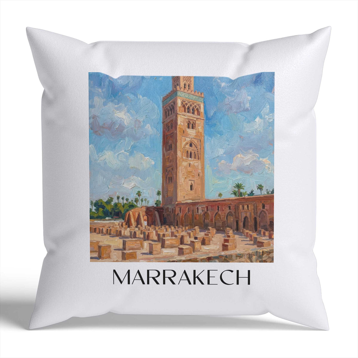 Marrakesch Kissenhülle - Zierkissen Bezug - Marokko - Marokko Kissen bzw. Kissenbezug im Ölgemälde Stil - favplace