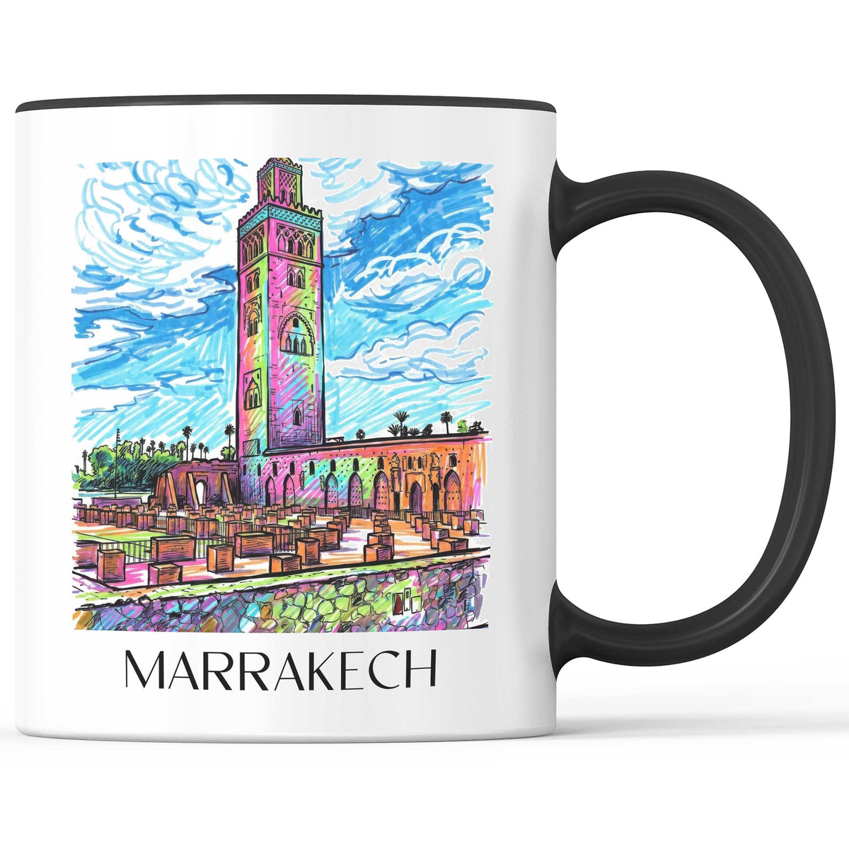 Marrakesch - Marokko Becher - Kaffeetasse im Tag Graffiti Stil - favplace