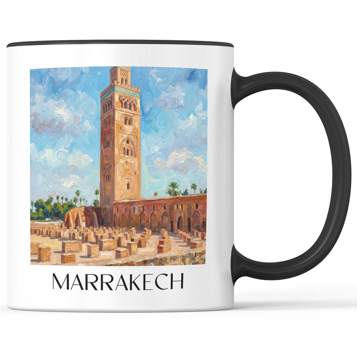 Marrakesch - Marokko Becher - Kaffeetasse im Ölgemälde Stil - favplace