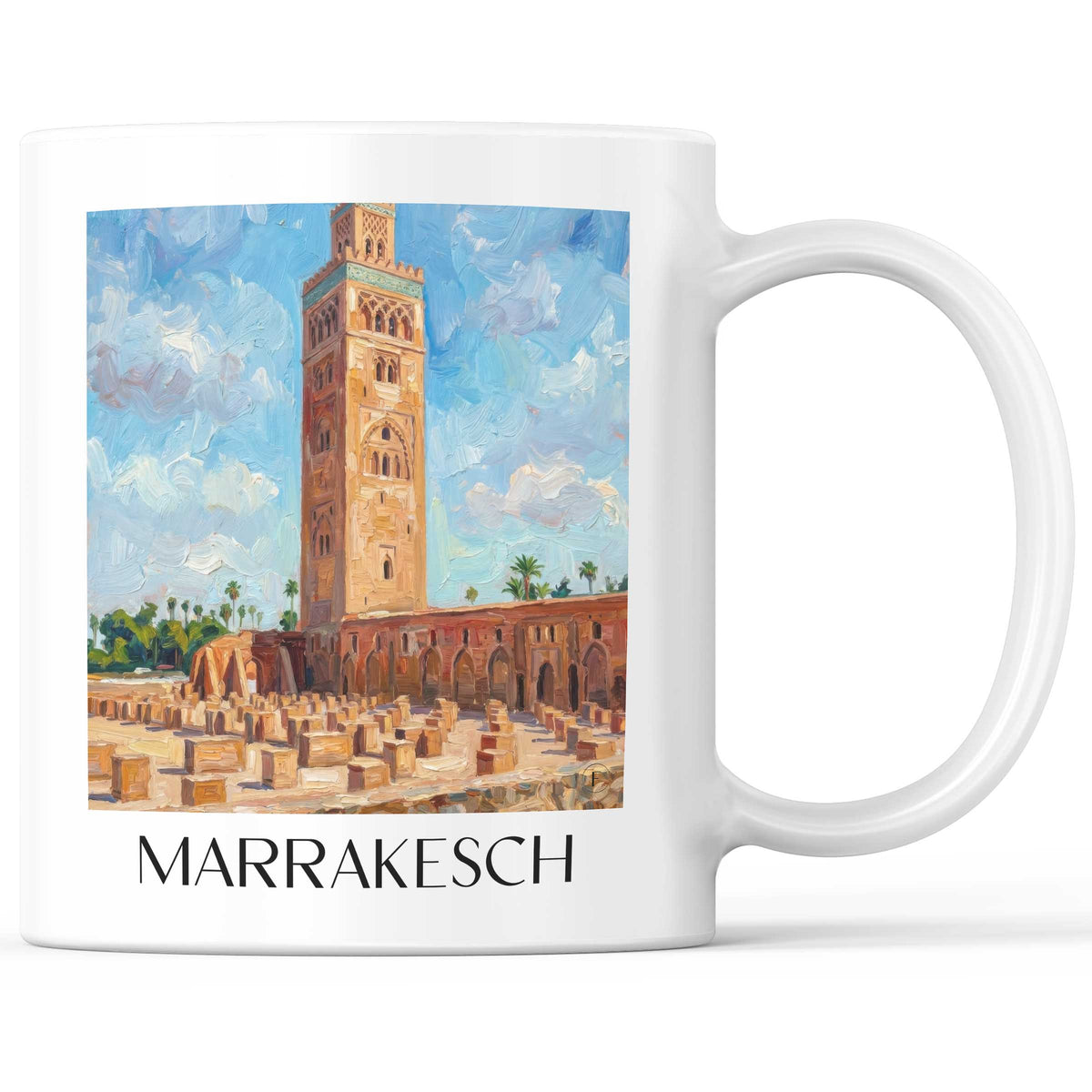 Marrakesch - Marokko Becher - Kaffeetasse im Ölgemälde Stil - favplace