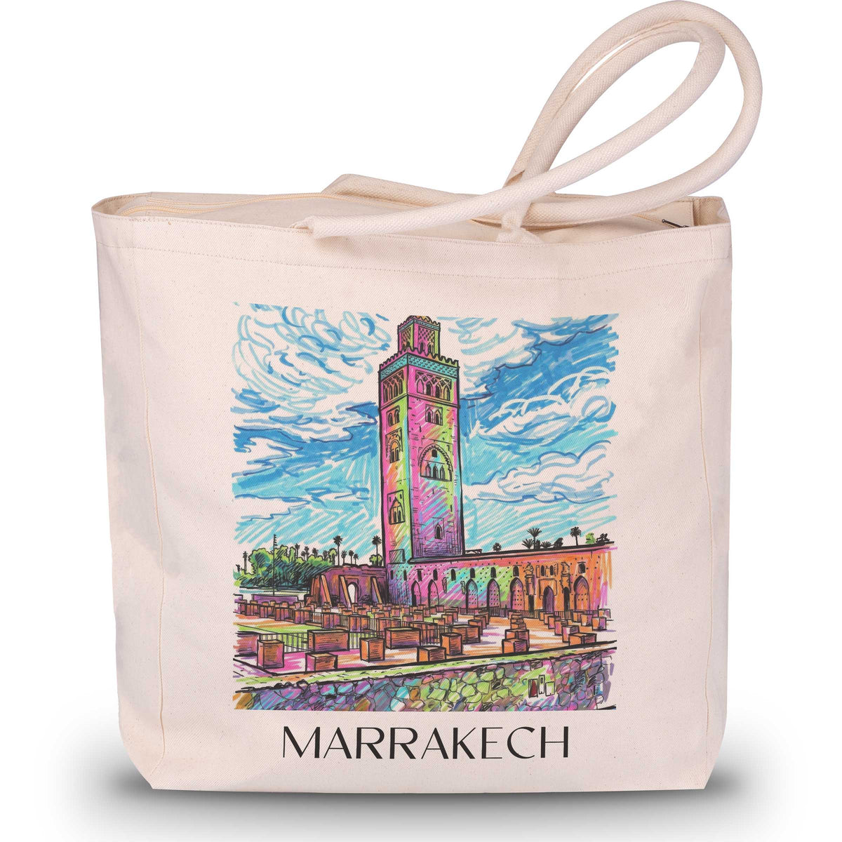 Marrakesch - Marokko Tote Bag - Einkaufstasche im Tag Graffiti Stil - favplace