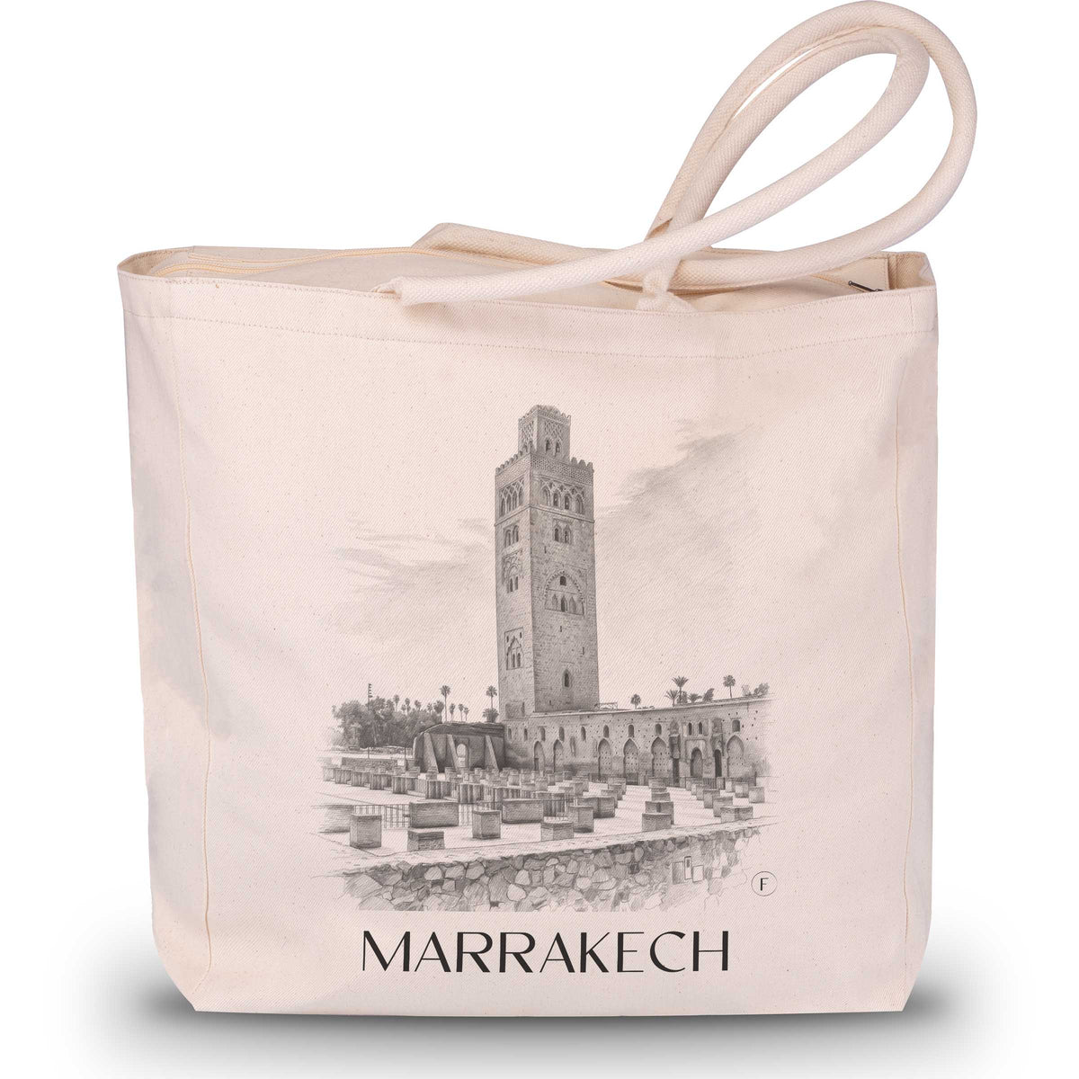 Marrakesch - Marokko Tote Bag - Einkaufstasche im Zeichnung Stil - favplace