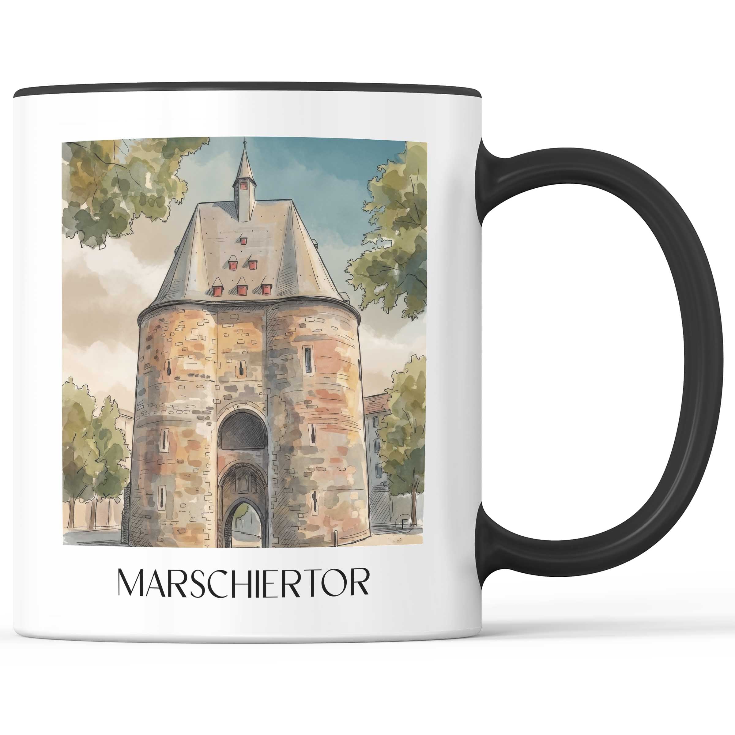 marschiertor-aachen-deutschland-kaffeebecher-aquarell