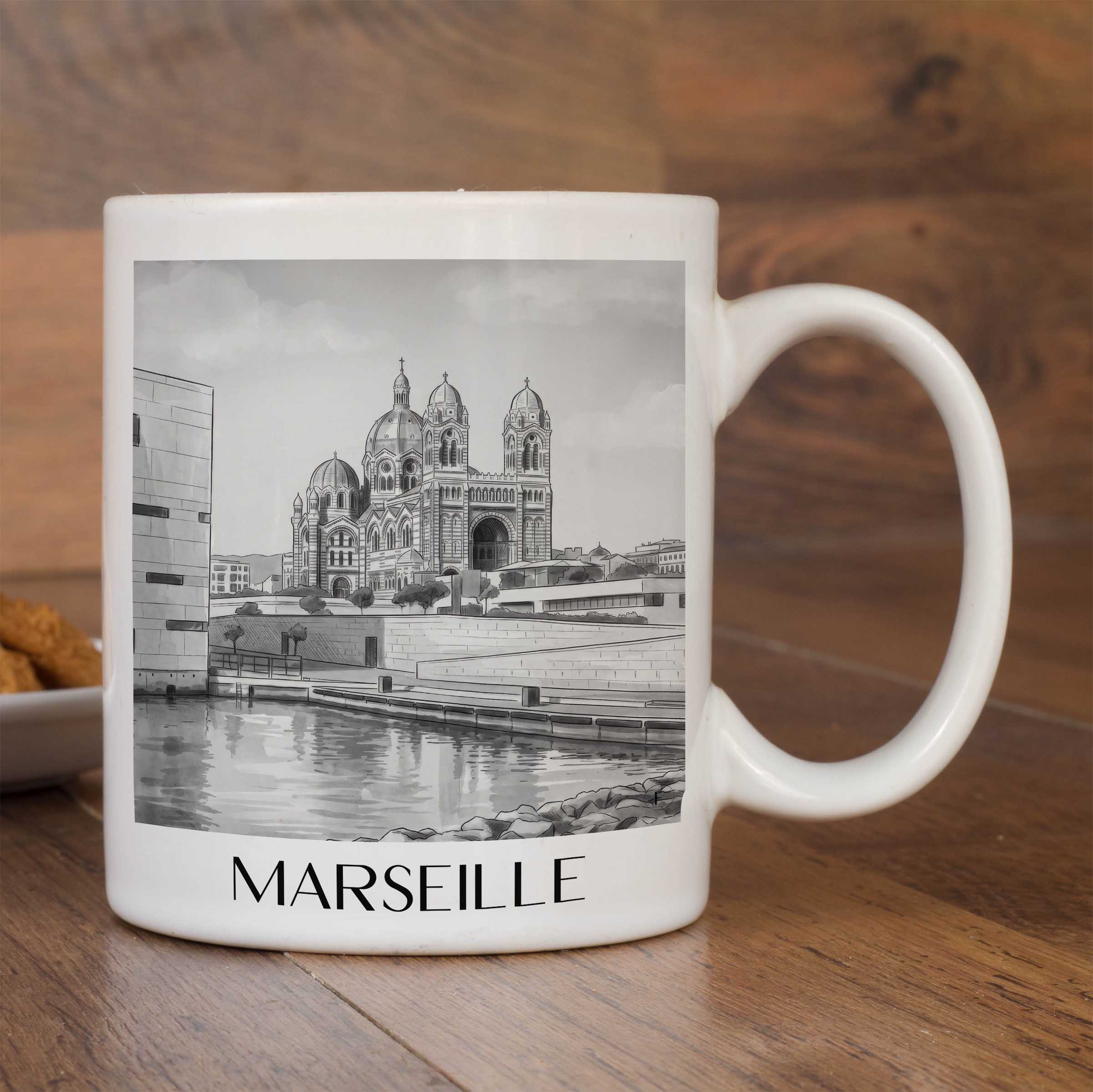 marseille-frankreich-kaffeebecher-aquarell-schwarz-weiss