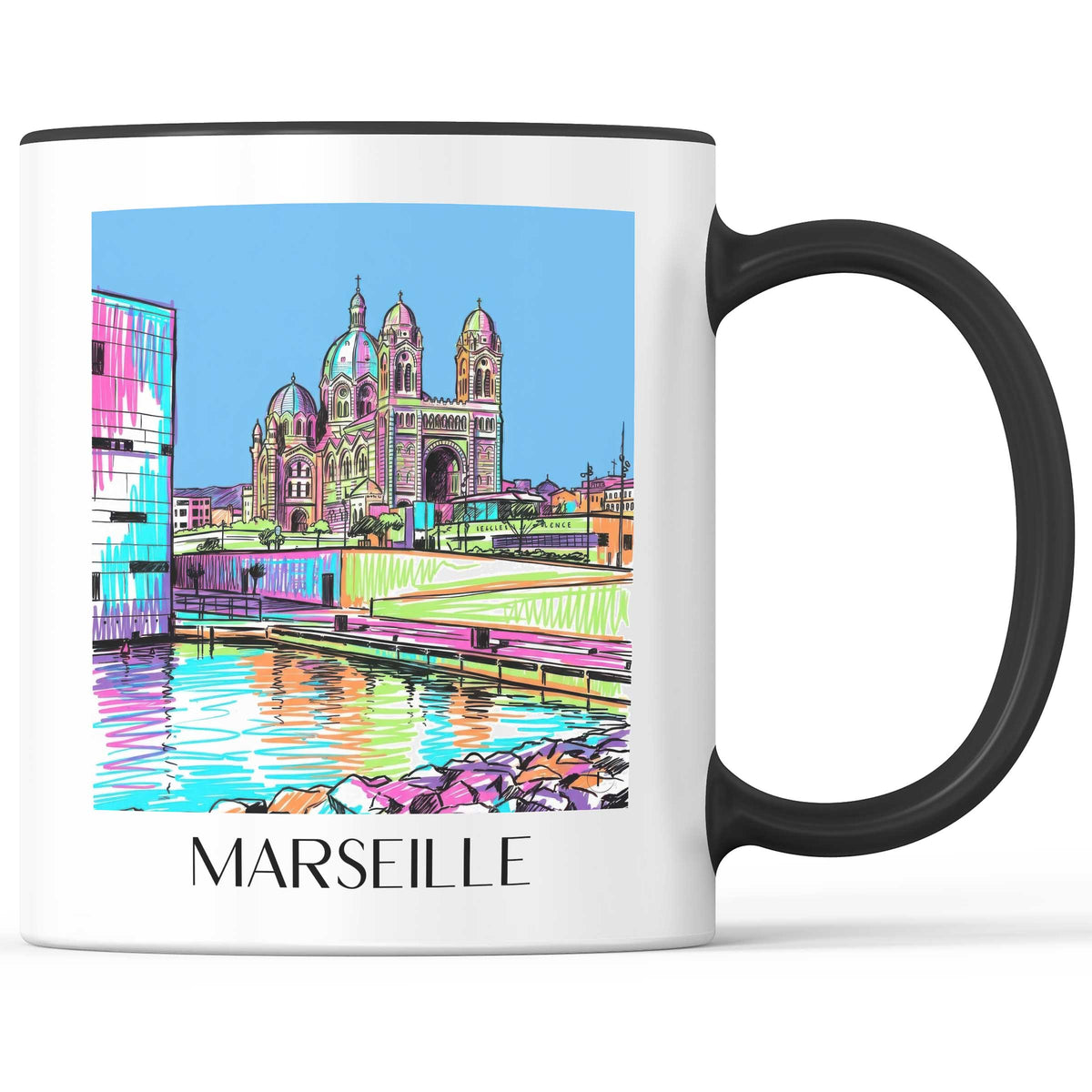 Marseille - Frankreich Becher - Kaffeetasse im Tag Graffiti Stil - favplace