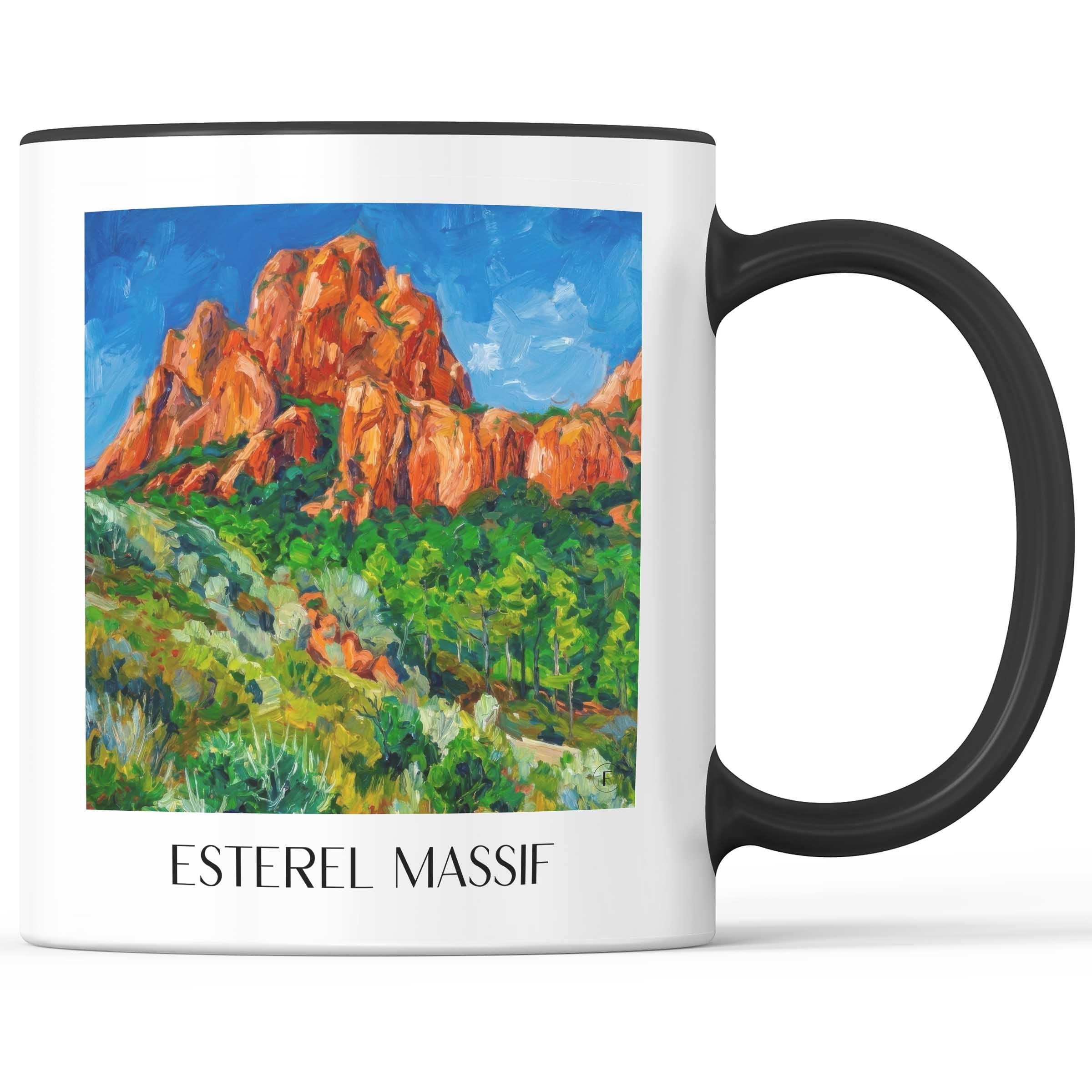 Massif de l´Estérel Kaffeebecher - Côte d´Azur - Frankreich Becher - Kaffeetasse im Ölgemälde Stil - favplace