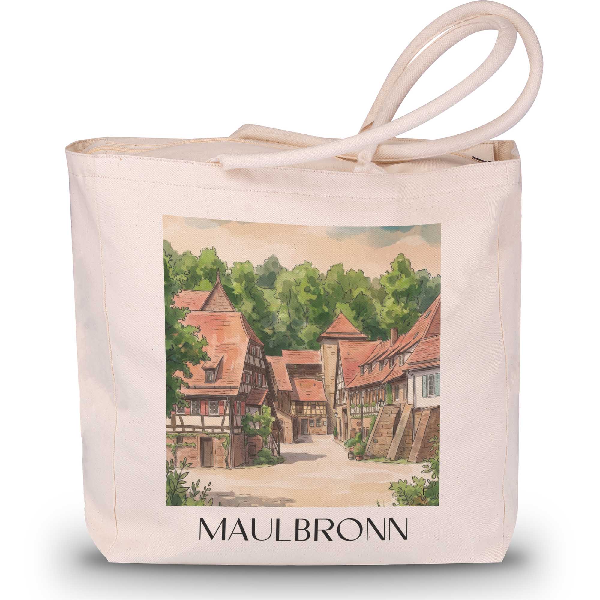 maulbronn-kraichgau-deutschland-einkaufstasche-aquarell