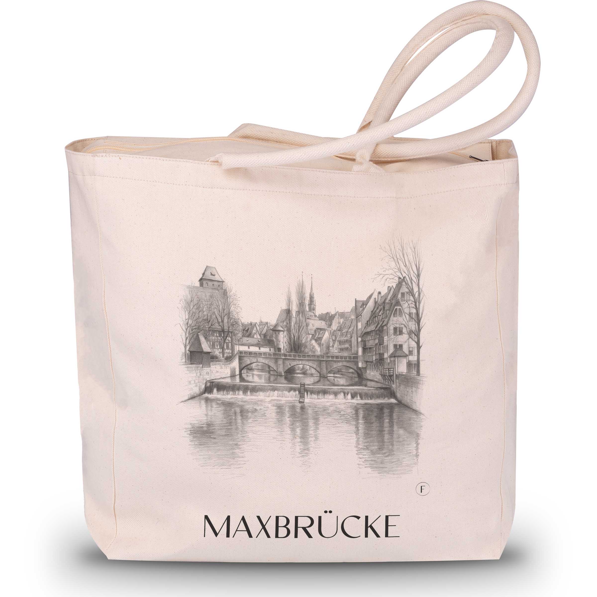 Maxbrücke Shopping Tasche - Nürnberg - Deutschland Tote Bag - Einkaufstasche im Zeichnung Stil