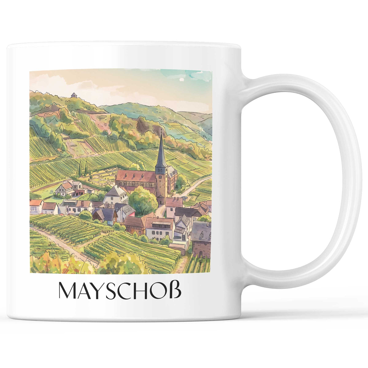 Mayschoß Kaffeebecher - Ahrtal - Deutschland Becher - Kaffeetasse im Aquarell Stil - favplace