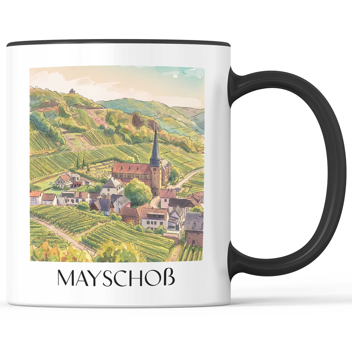 Mayschoß Kaffeebecher - Ahrtal - Deutschland Becher - Kaffeetasse im Aquarell Stil - favplace