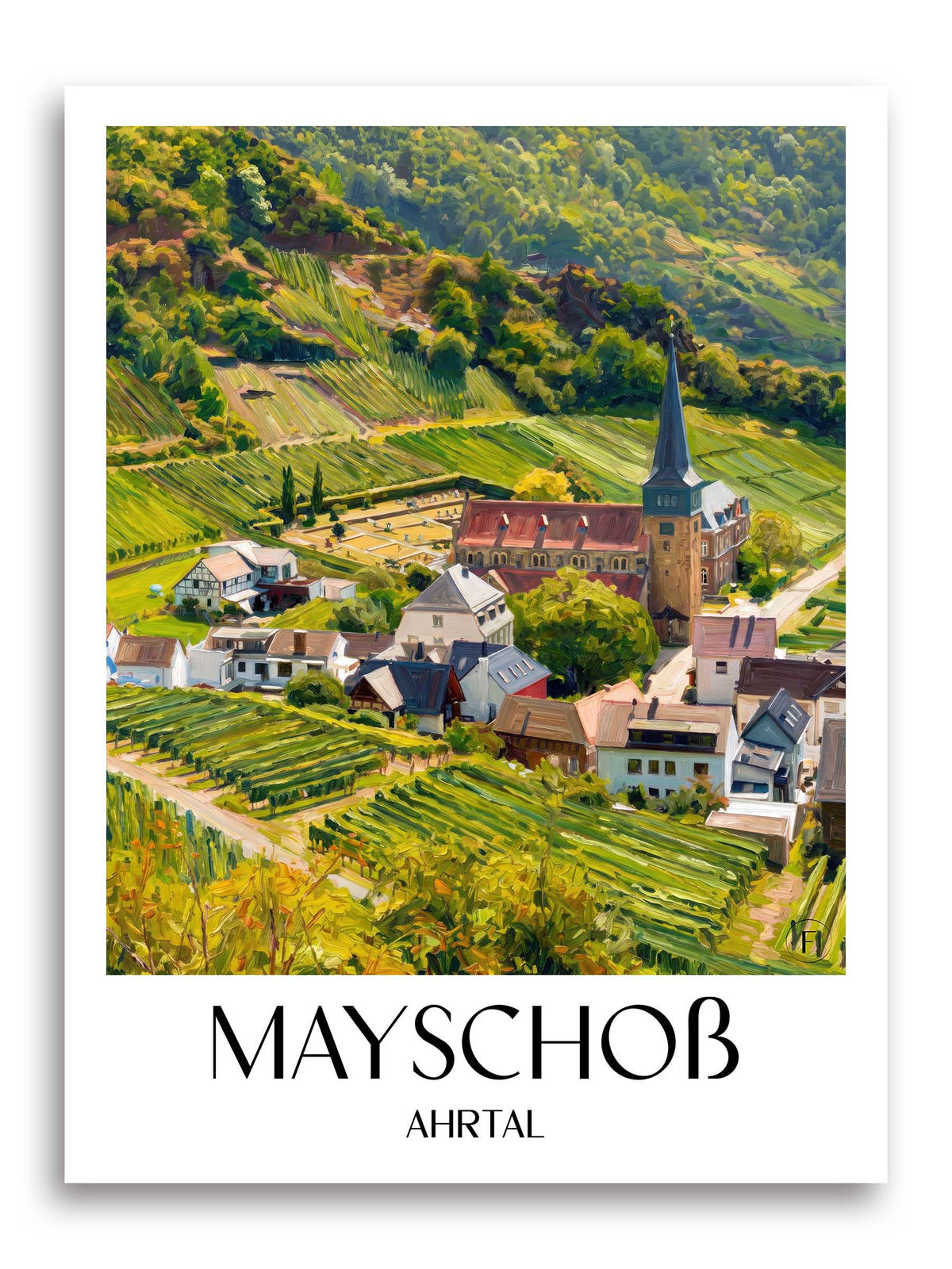 Mayschoß Poster - Ahrtal - Deutschland Kunstdruck - Ölgemälde von A4 bis A1 - favplace