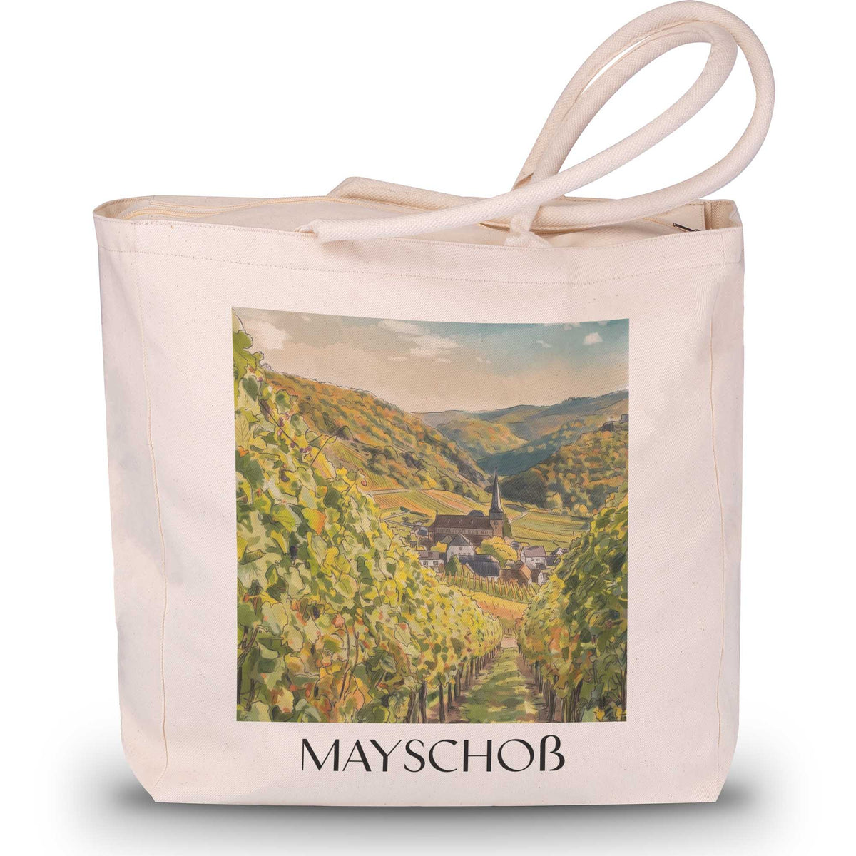Mayschoß Shopping Tasche - Ahrtal - Deutschland Tote Bag - Einkaufstasche im Aquarell Stil - favplace