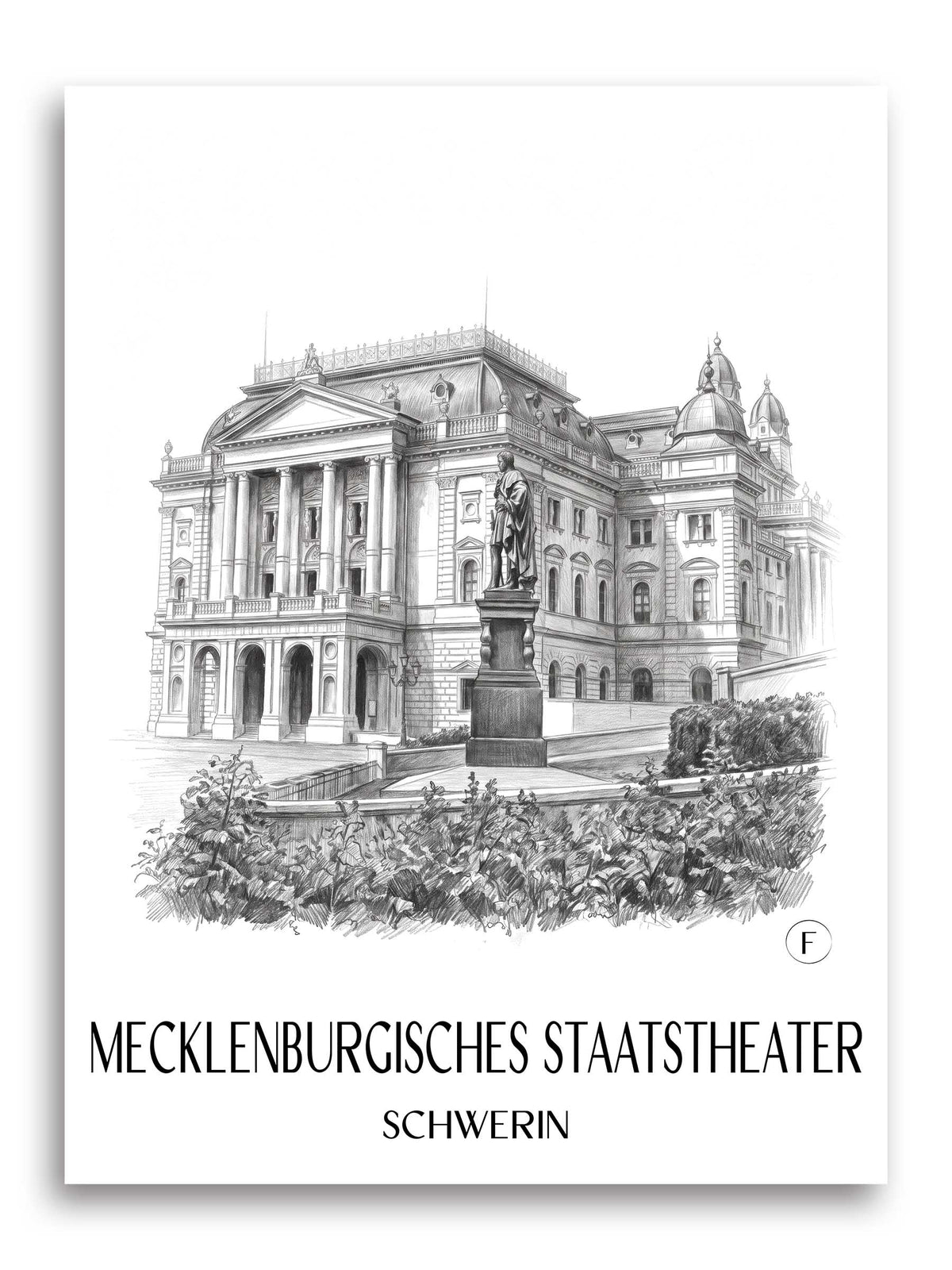 mecklenburgisches-staatstheater-schwerin-deutschland-poster-bleistift-zeichnung-drawing