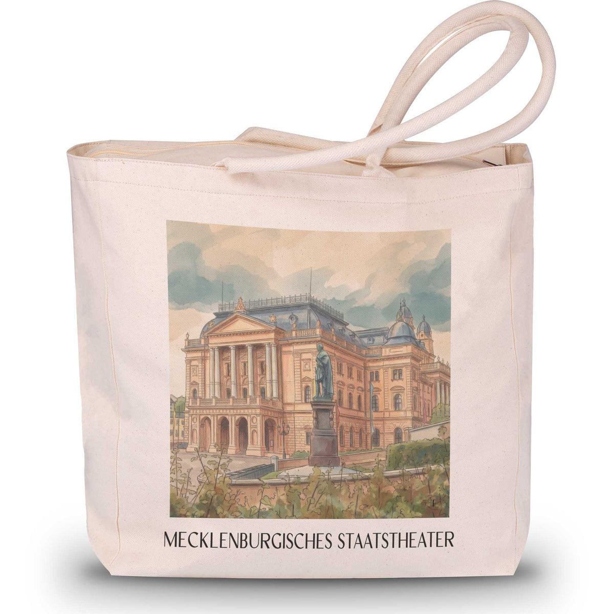 mecklenburgisches-staatstheater-schwerin-deutschland-einkaufstasche-aquarell
