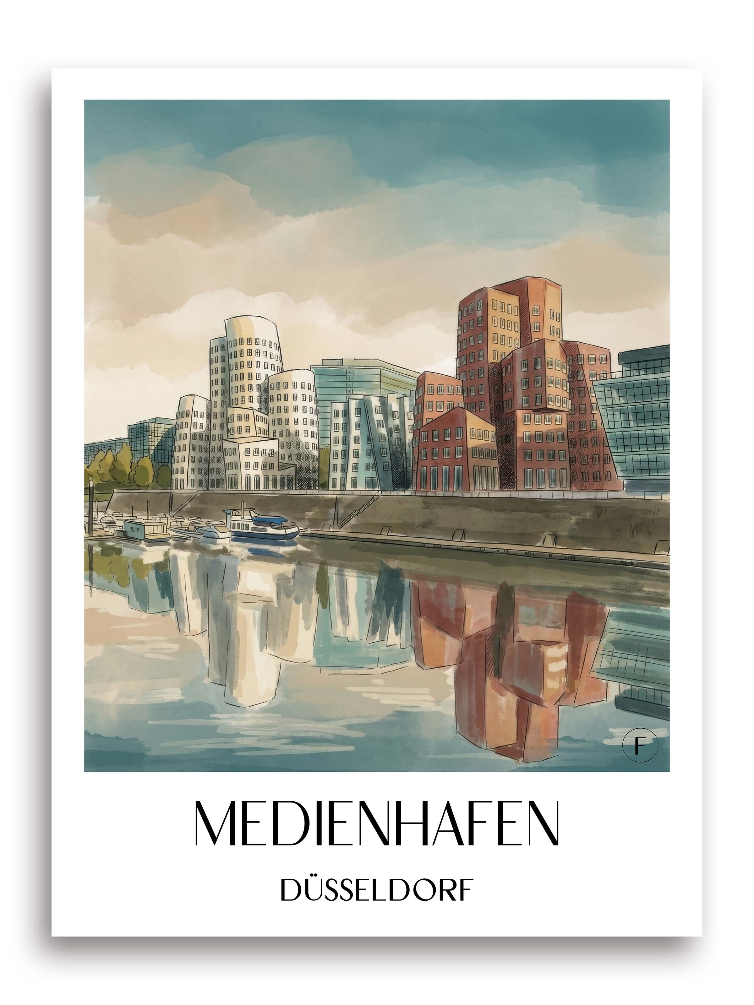 medienhafen-düsseldorf-deutschland-poster-aquarell
