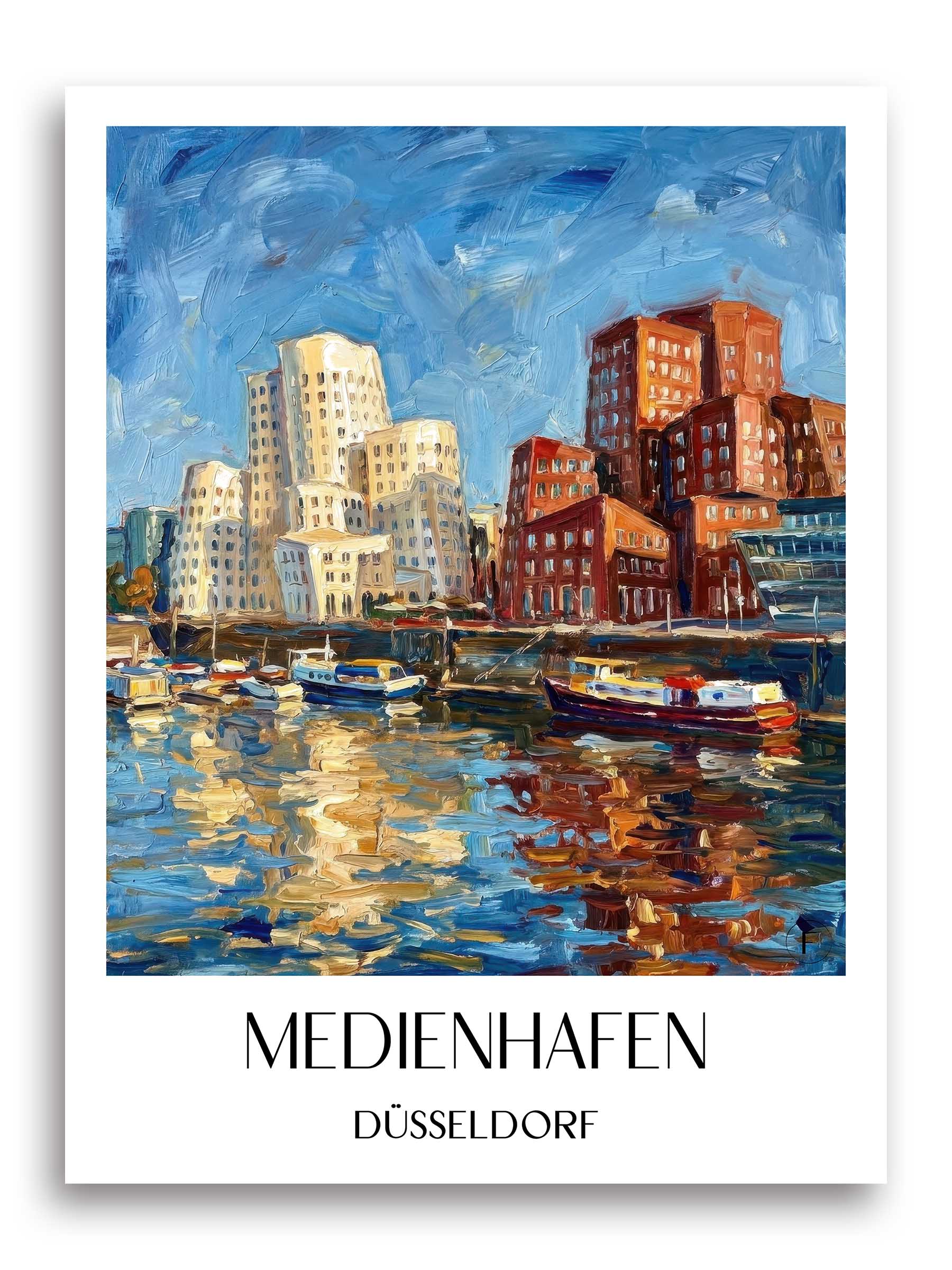 medienhafen-düsseldorf-deutschland-poster-oil-painting-oelgemaelde