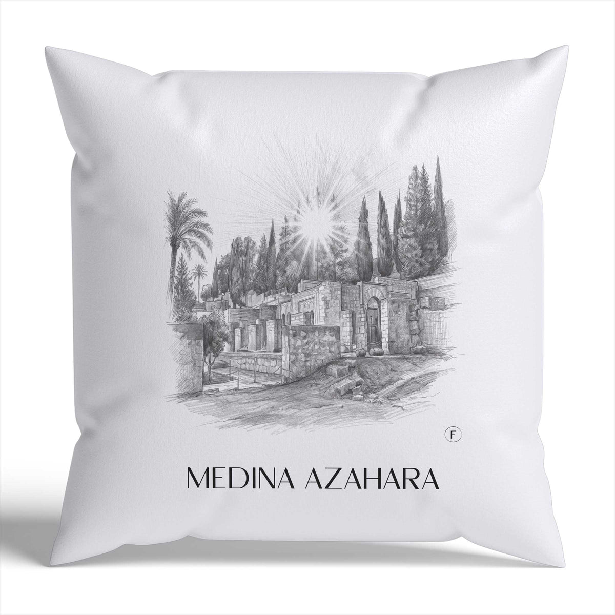 Medina Azahara Kissenhülle - Zierkissen Bezug - Córdoba - Spanien Kissen bzw. Kissenbezug im Zeichnung Stil - favplace