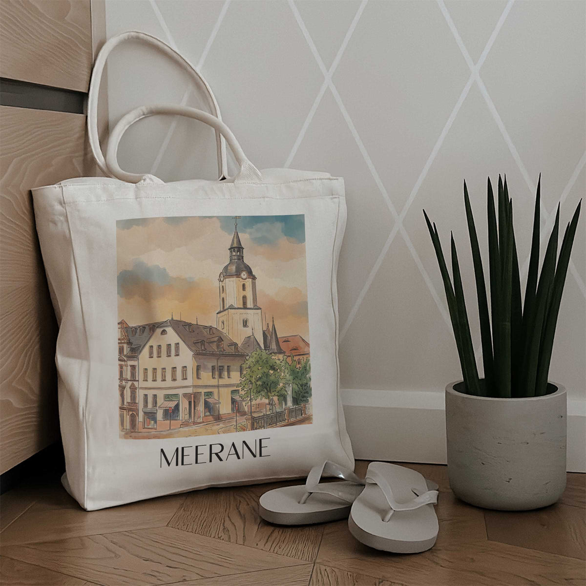 meerane-sachsen-deutschland-einkaufstasche-aquarell