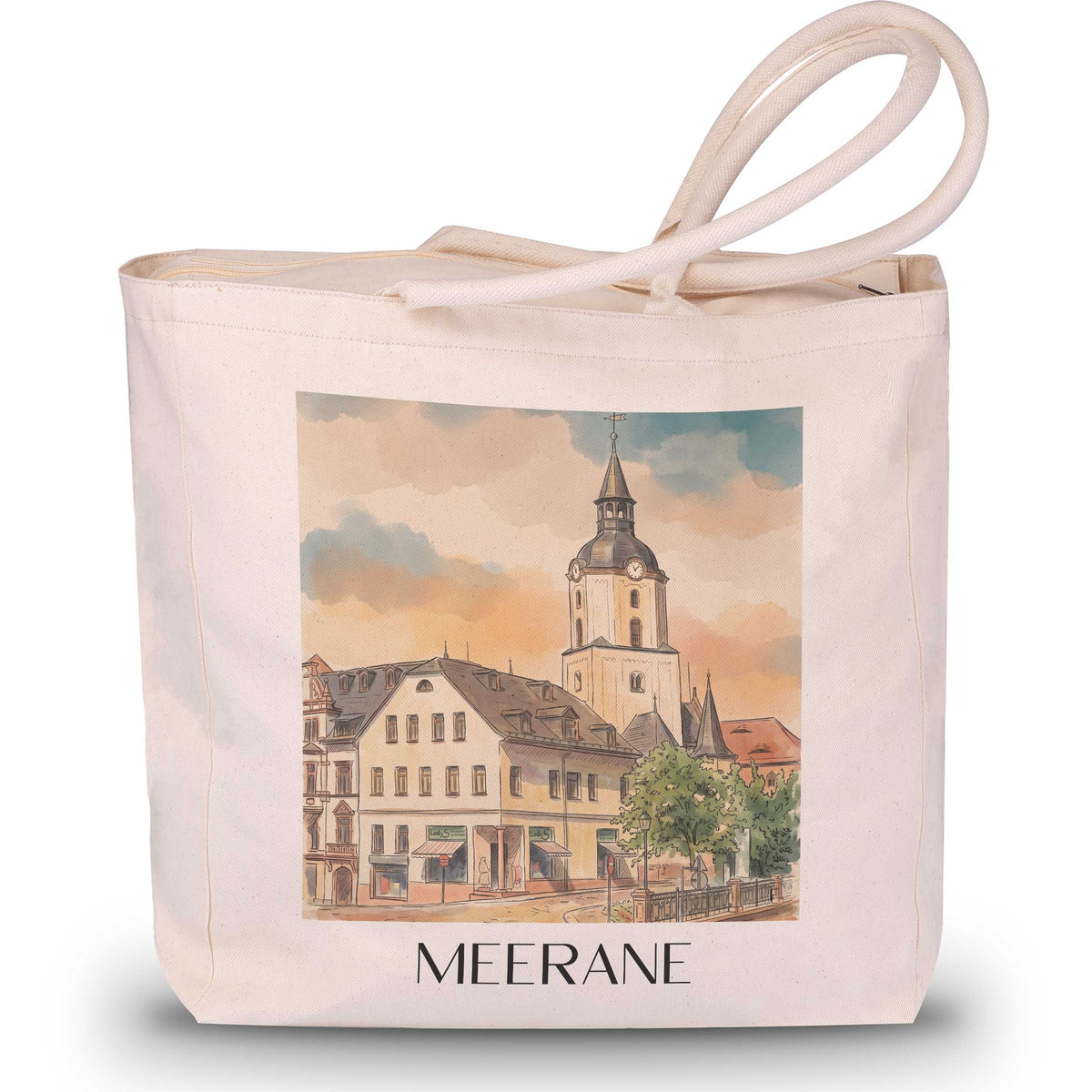 meerane-sachsen-deutschland-einkaufstasche-aquarell