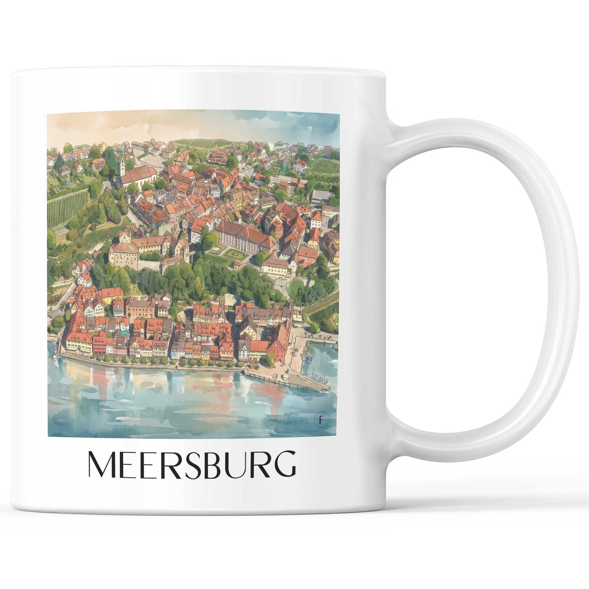Meersburg Kaffeebecher - Bodensee - Deutschland Becher - Kaffeetasse im Aquarell Stil - favplace