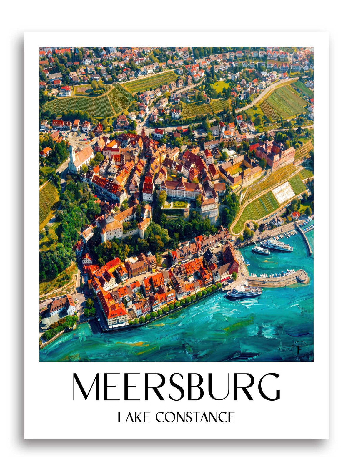 Meersburg Poster - Bodensee - Deutschland Kunstdruck - Ölgemälde von A4 bis A1 - favplace