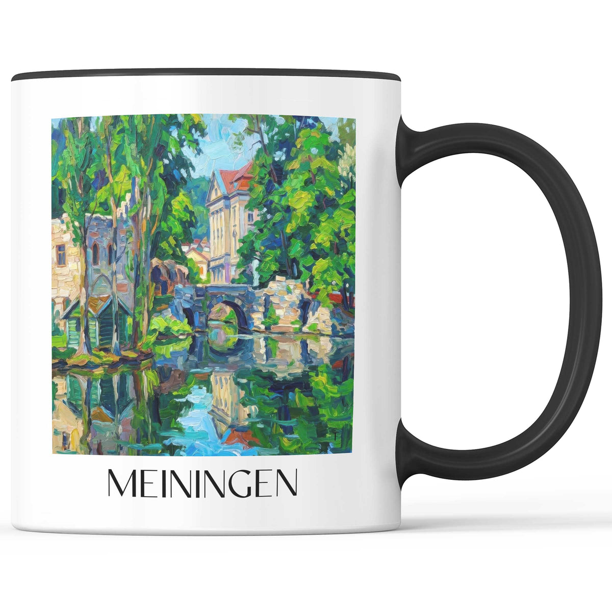 Meiningen Kaffeebecher - Werratal - Deutschland Becher - Kaffeetasse im Ölgemälde Stil - favplace