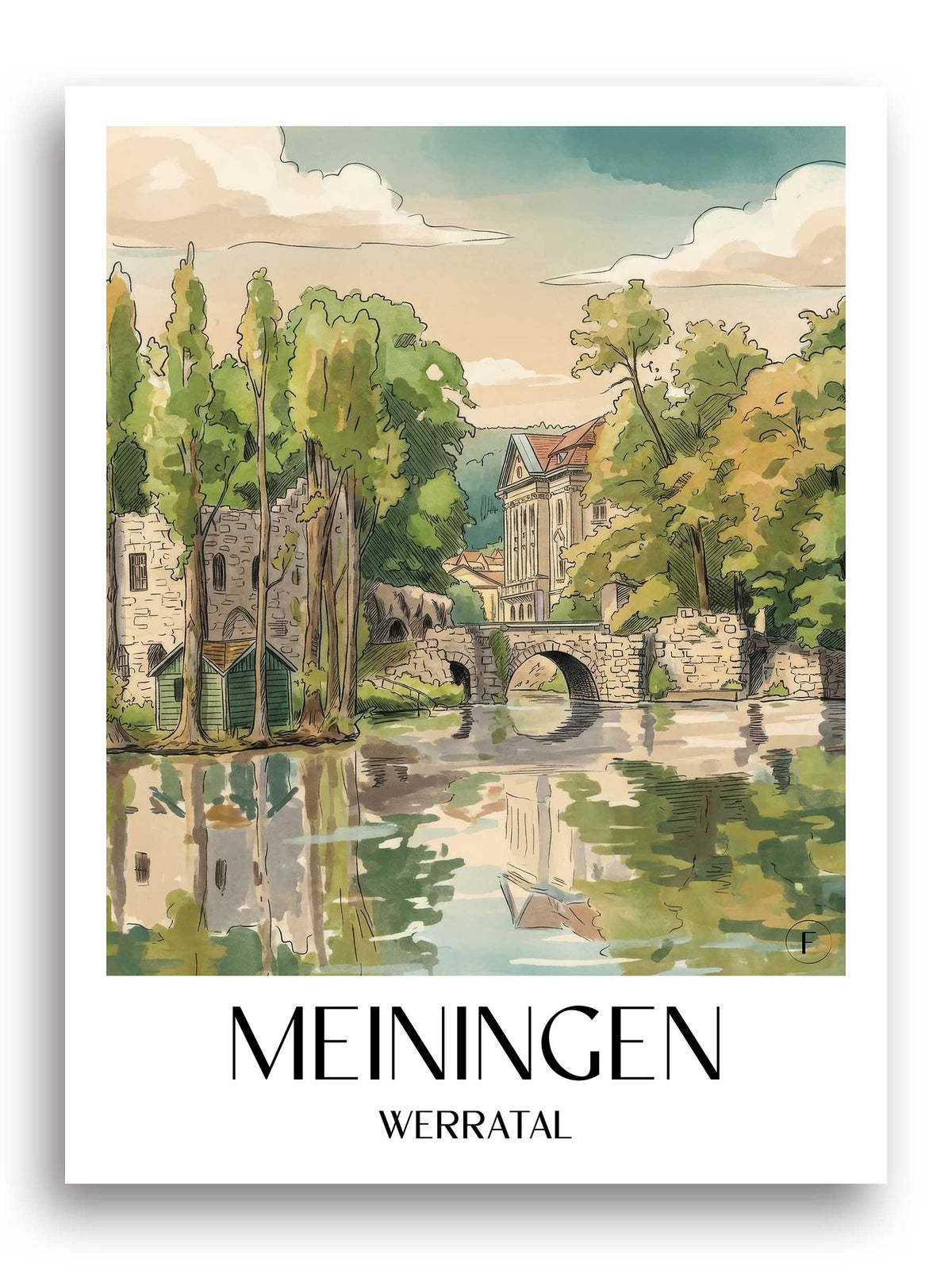 meiningen-werratal-deutschland-poster-aquarell