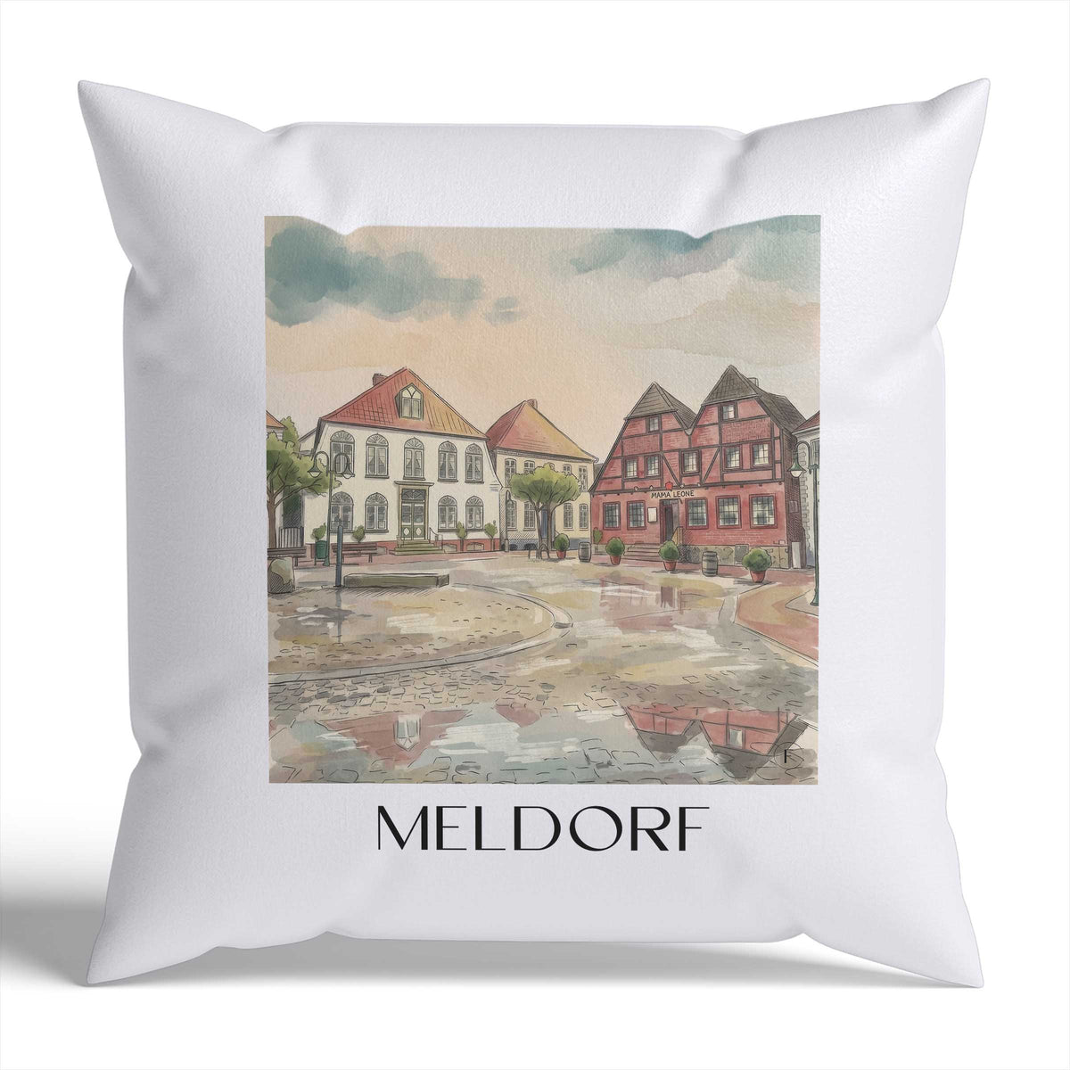 meldorf-schleswig-holstein-deutschland-kissenbezug-aquarell
