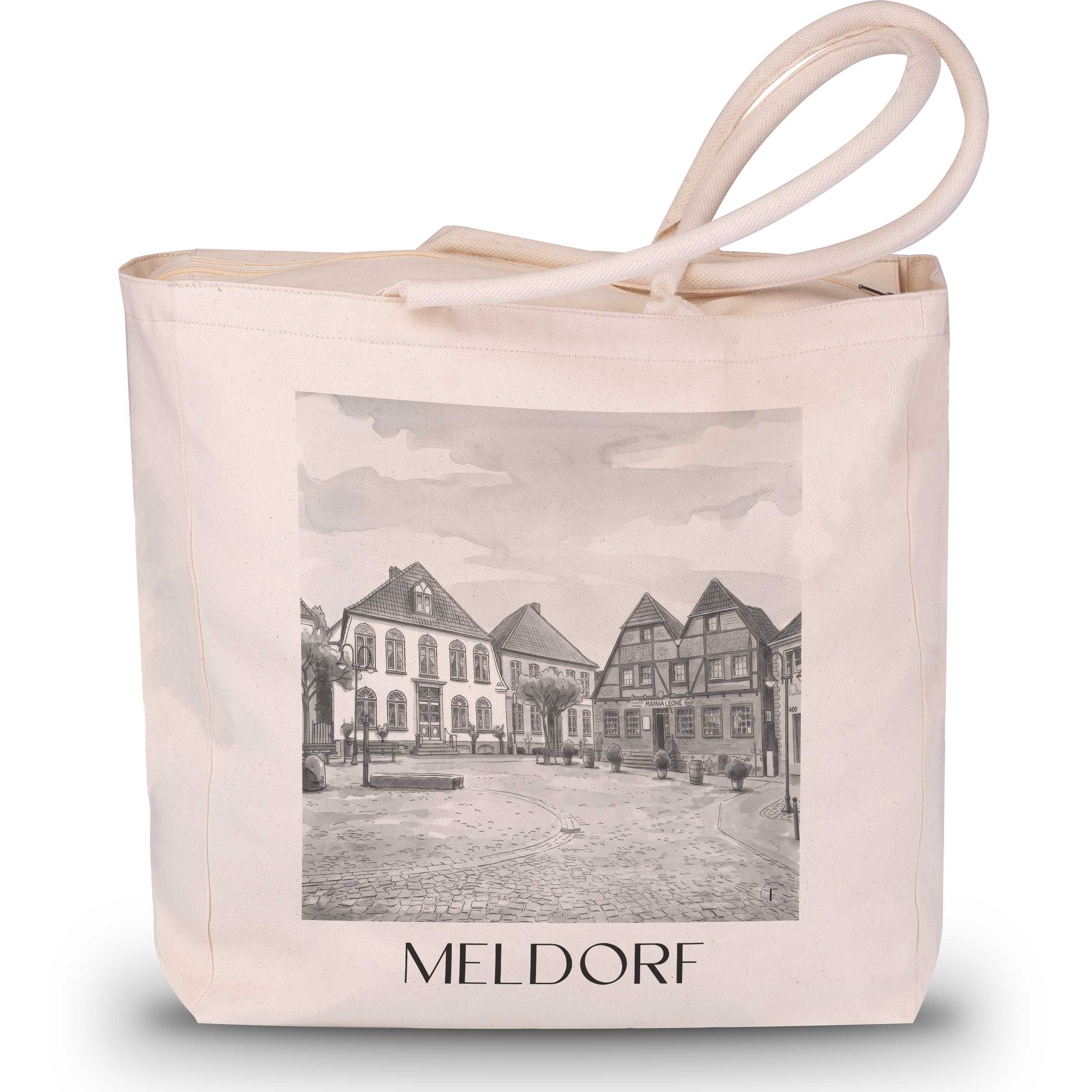 meldorf-schleswig-holstein-deutschland-einkaufstasche-aquarell-schwarz-weiss