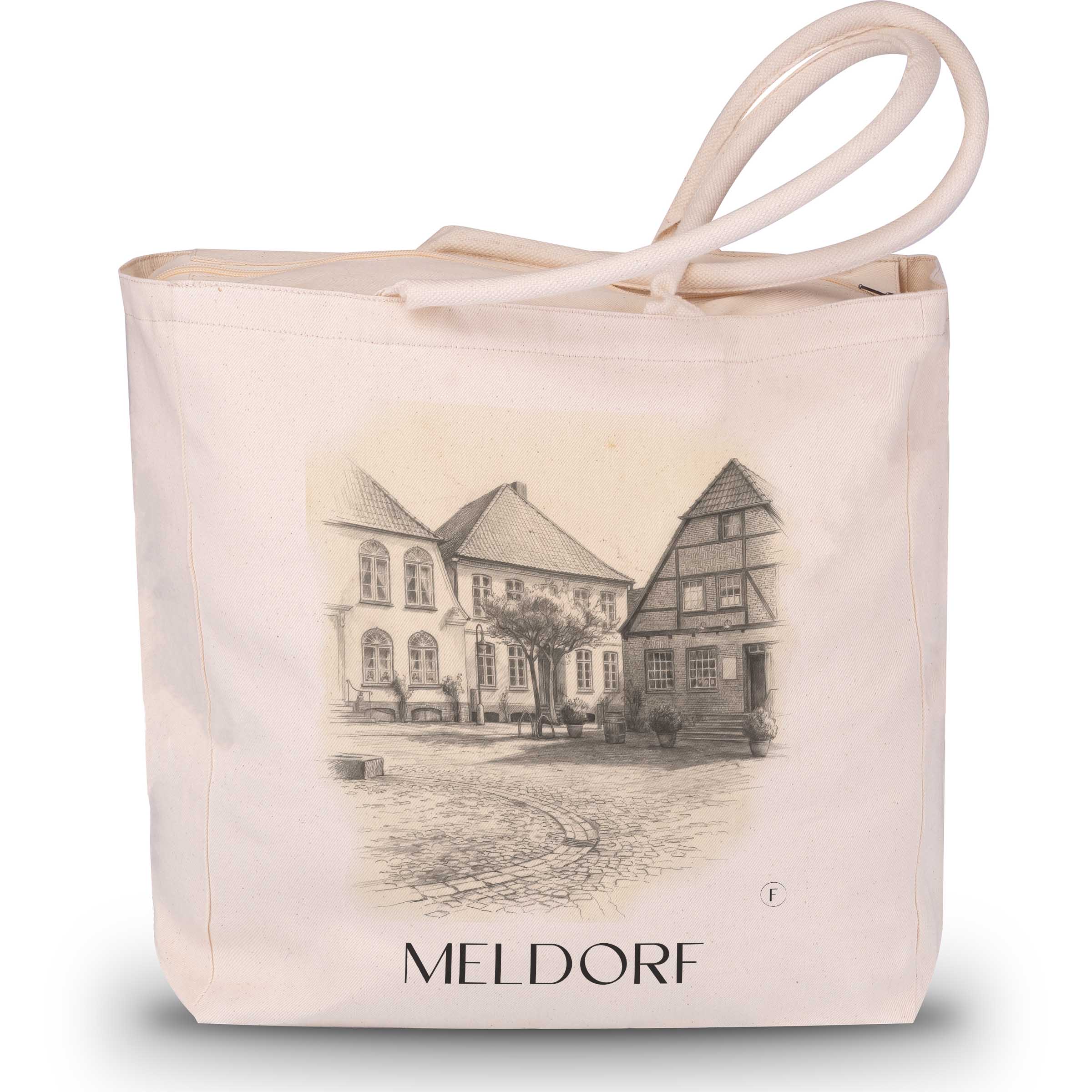 Meldorf Shopping Tasche - Schleswig-Holstein - Deutschland Tote Bag - Einkaufstasche im Zeichnung Stil