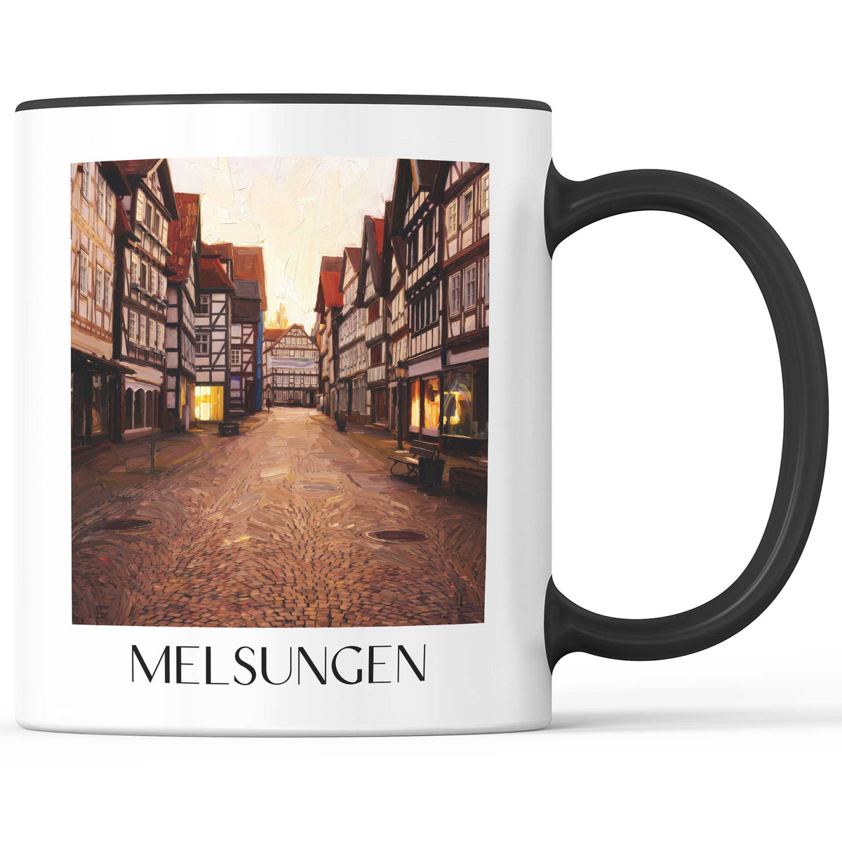 Melsungen Kaffeebecher - Nordhessen - Deutschland Becher - Kaffeetasse im Ölgemälde Stil - favplace
