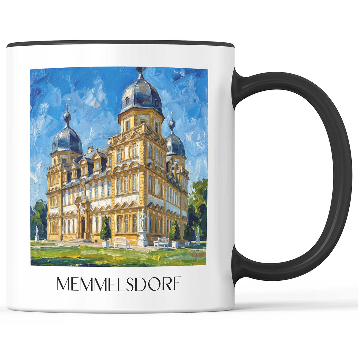 Memmelsdorf Kaffeebecher - Fränkische Schweiz - Deutschland Becher - Kaffeetasse im Ölgemälde Stil - favplace