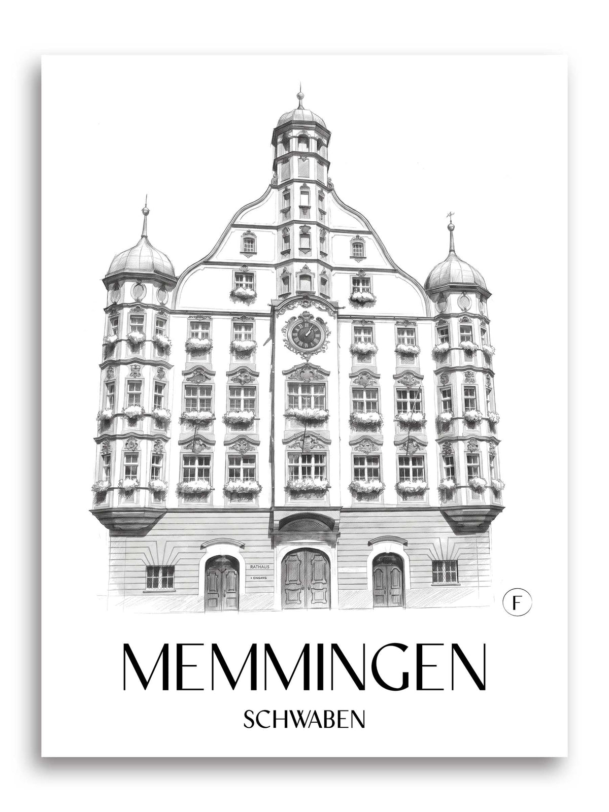 memmingen-schwaben-deutschland-poster-bleistift-zeichnung-drawing