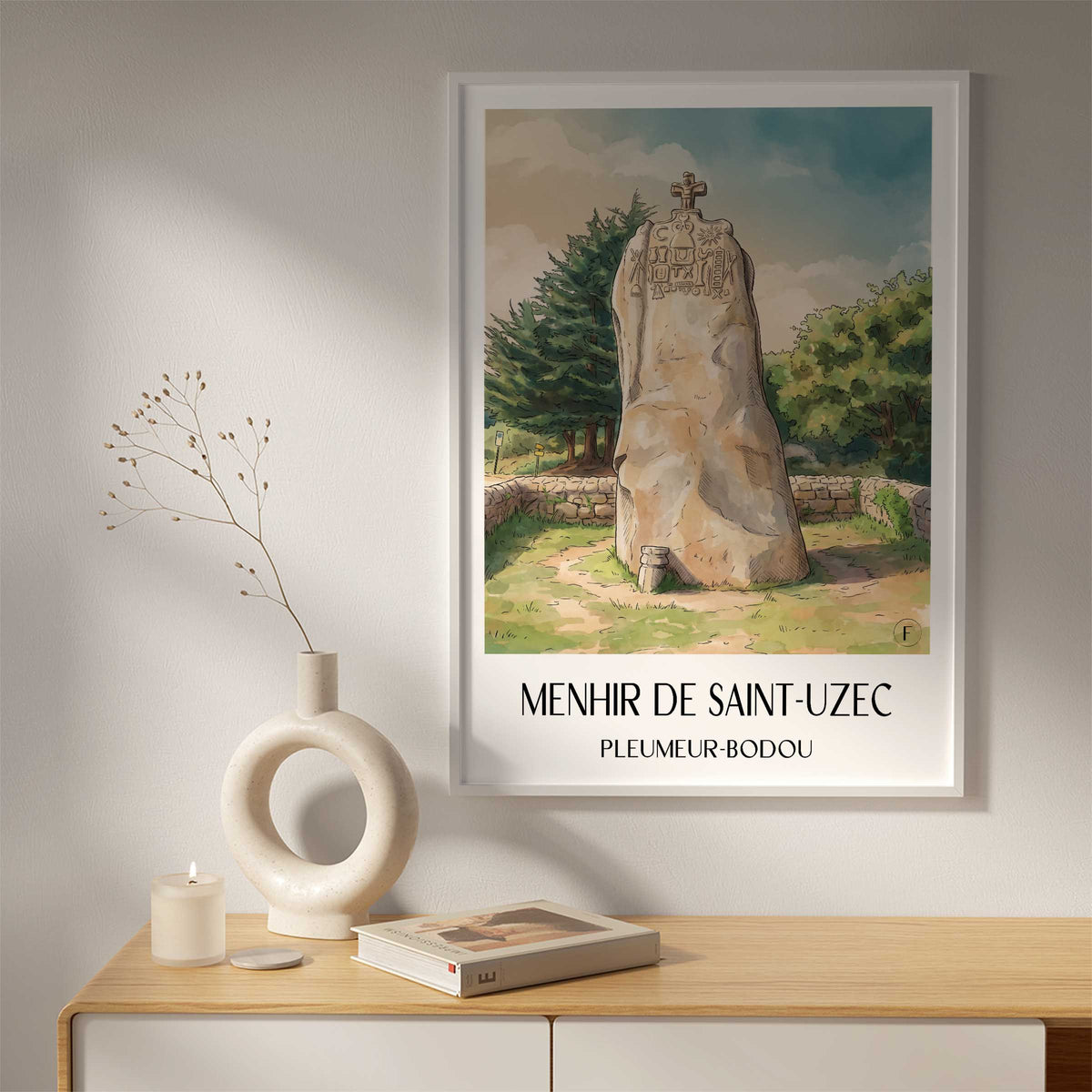 menhir-de-saint-uzec-pleumeur-bodou-frankreich-poster-aquarell