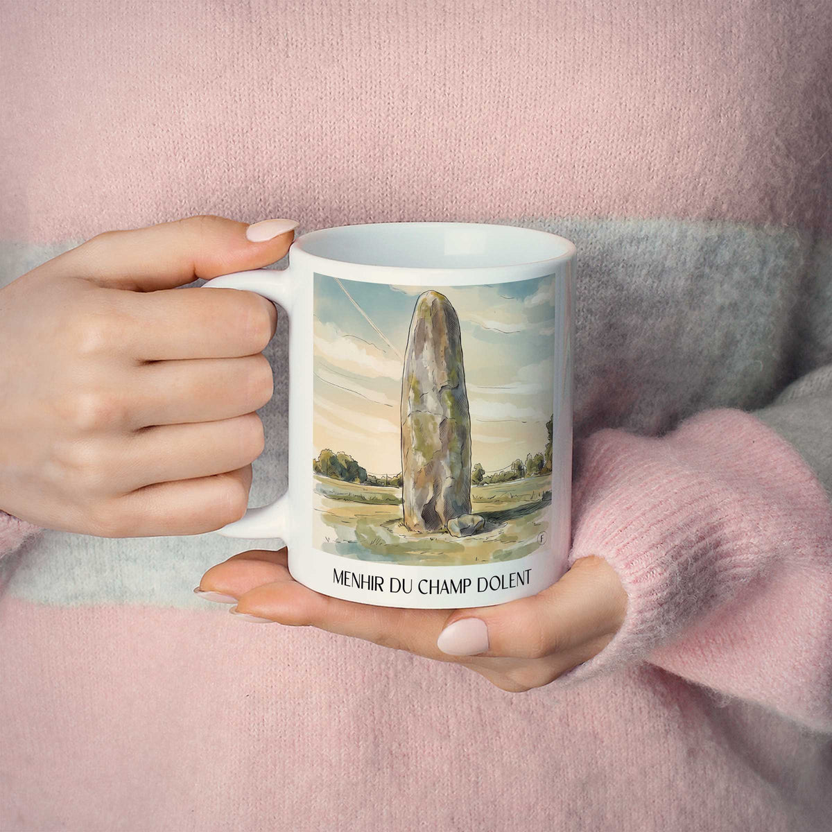 menhir-du-champ-dolent-dol-de-bretagne-frankreich-kaffeebecher-aquarell