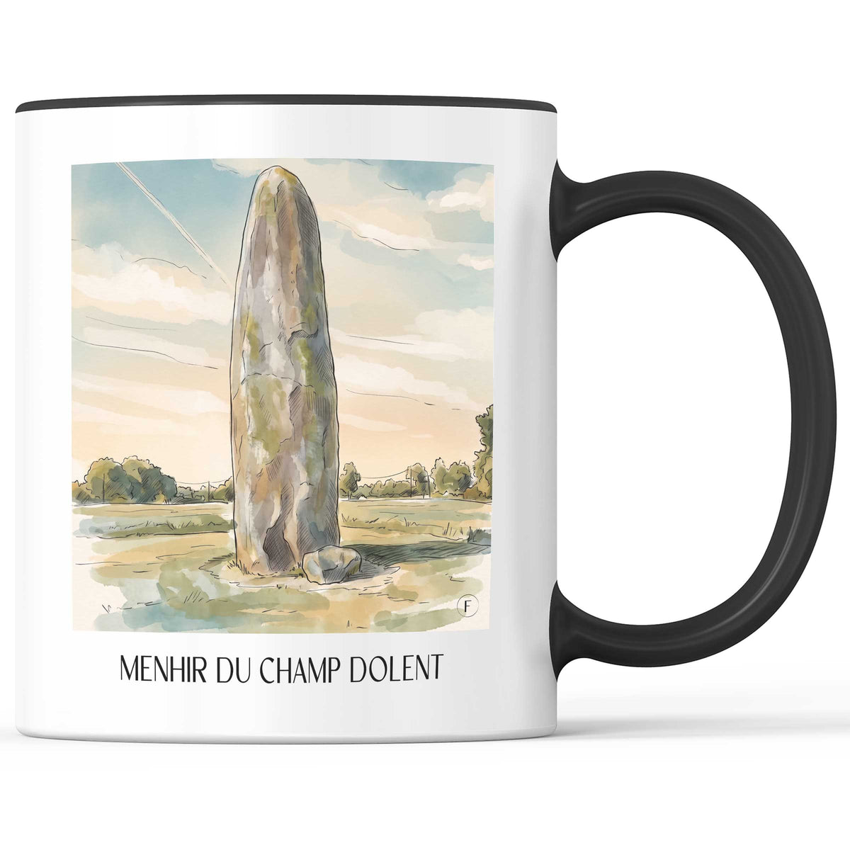 menhir-du-champ-dolent-dol-de-bretagne-frankreich-kaffeebecher-aquarell