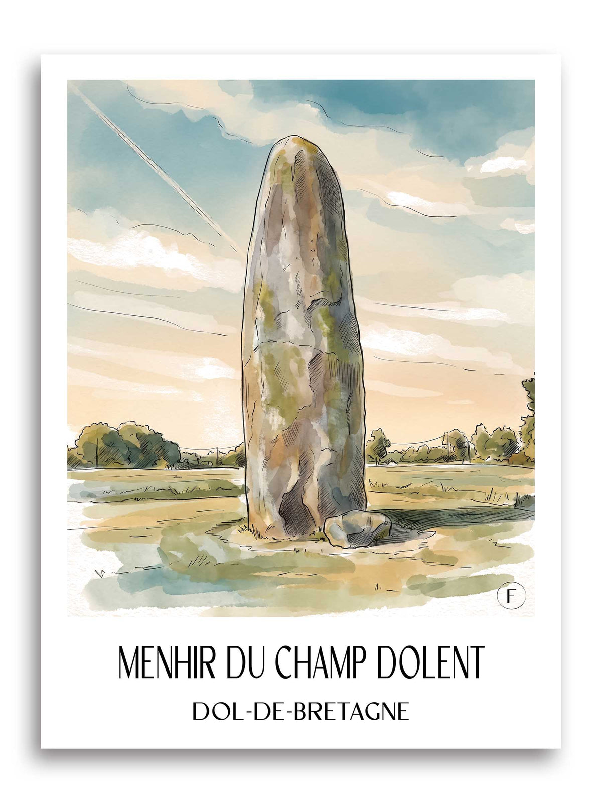 menhir-du-champ-dolent-dol-de-bretagne-frankreich-poster-aquarell