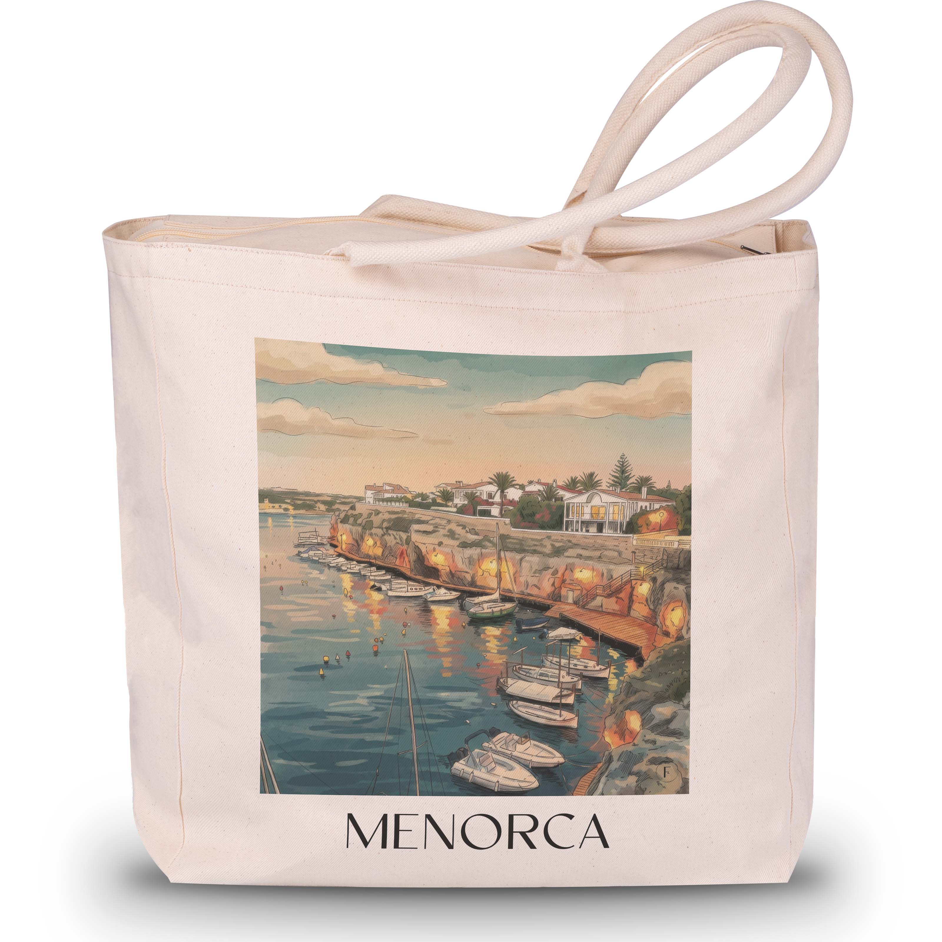 Menorca Shopping Tasche - Spanien - Spanien Tote Bag - Einkaufstasche im Aquarell Stil - favplace
