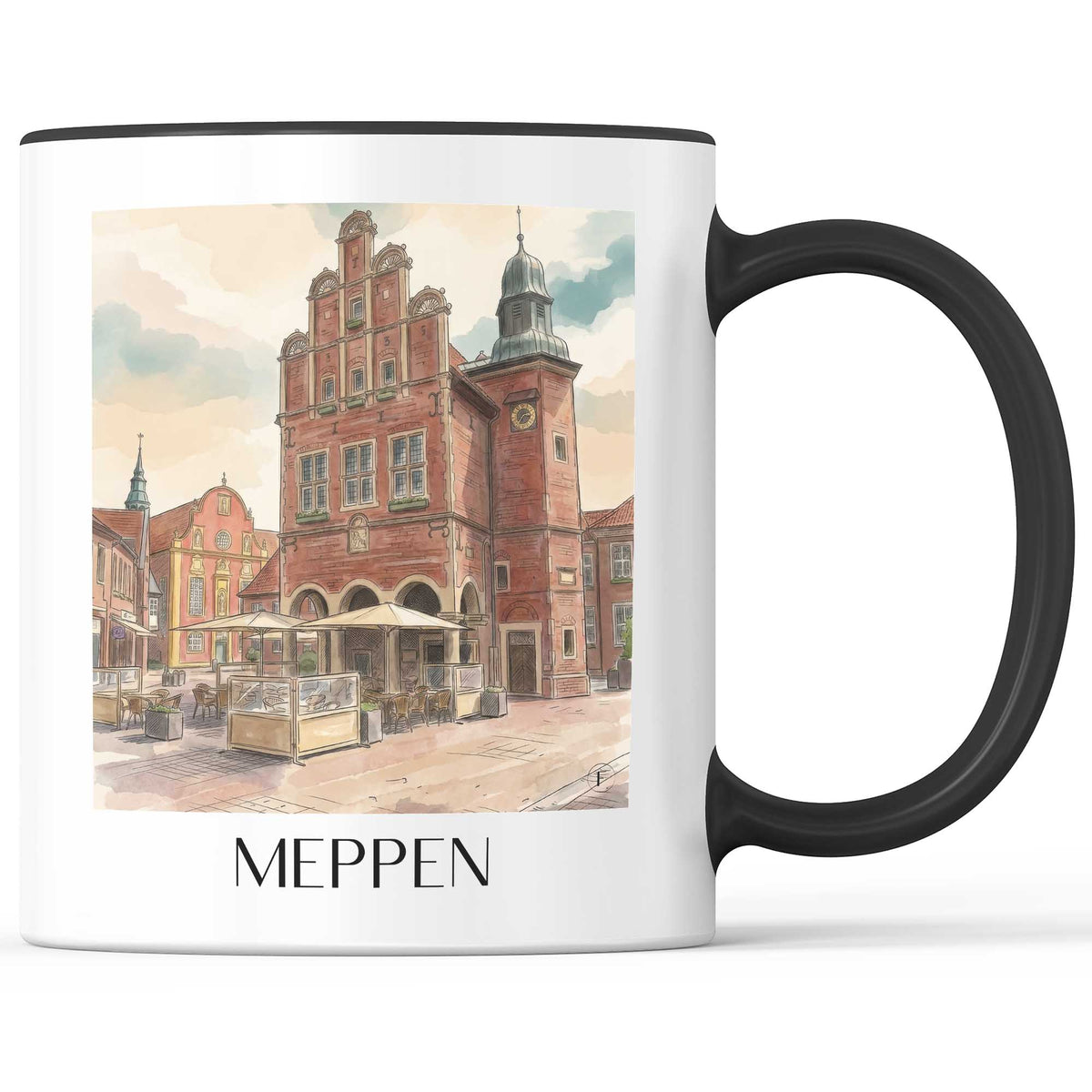 meppen-niedersachsen-deutschland-kaffeebecher-aquarell