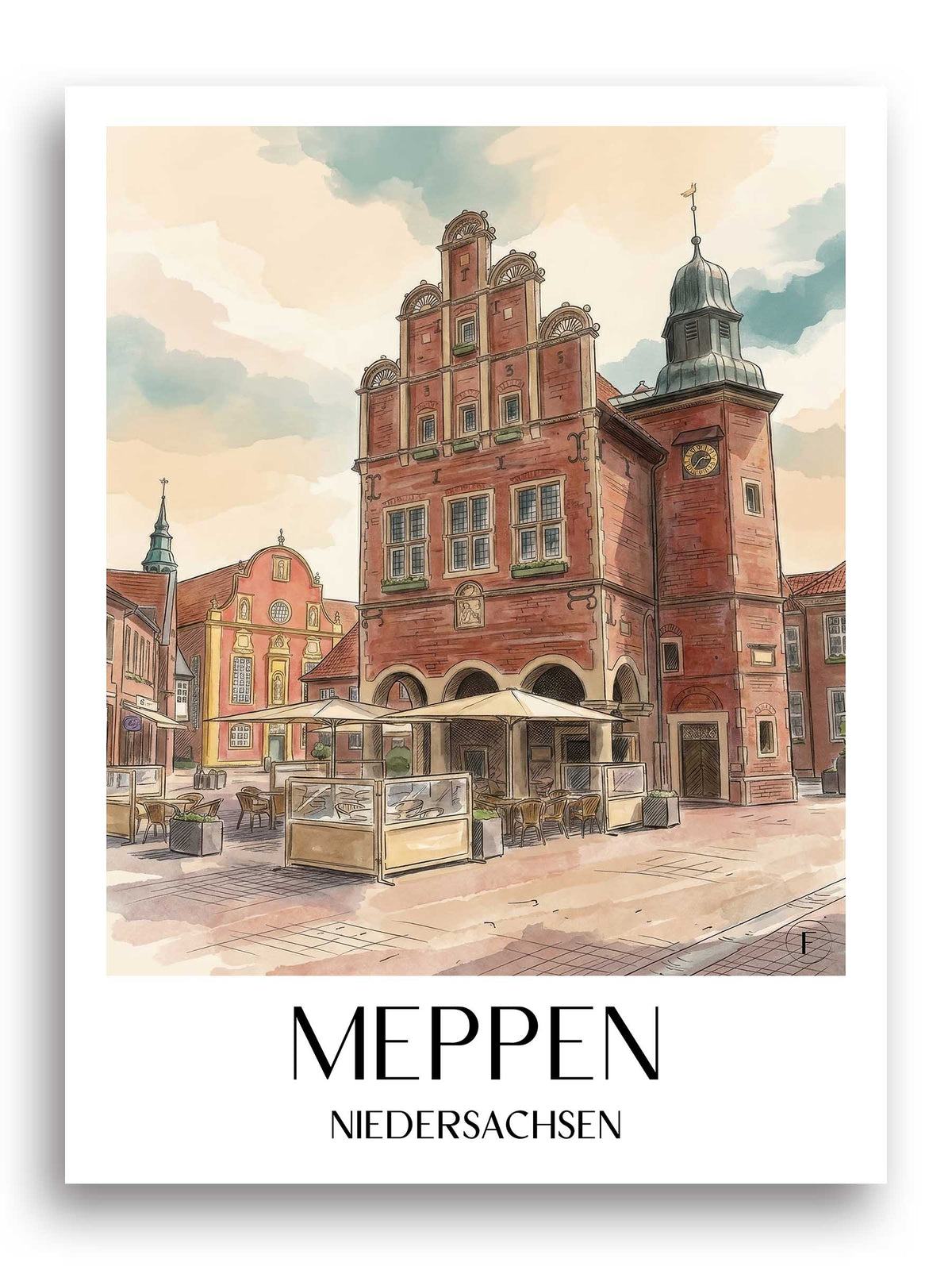 meppen-niedersachsen-deutschland-poster-aquarell