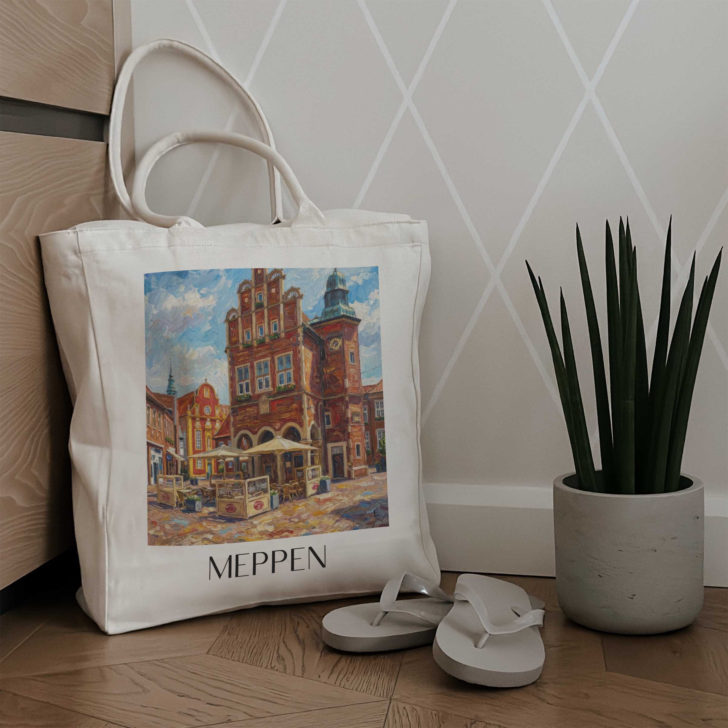 meppen-niedersachsen-deutschland-einkaufstasche-oil-painting-oelgemaelde