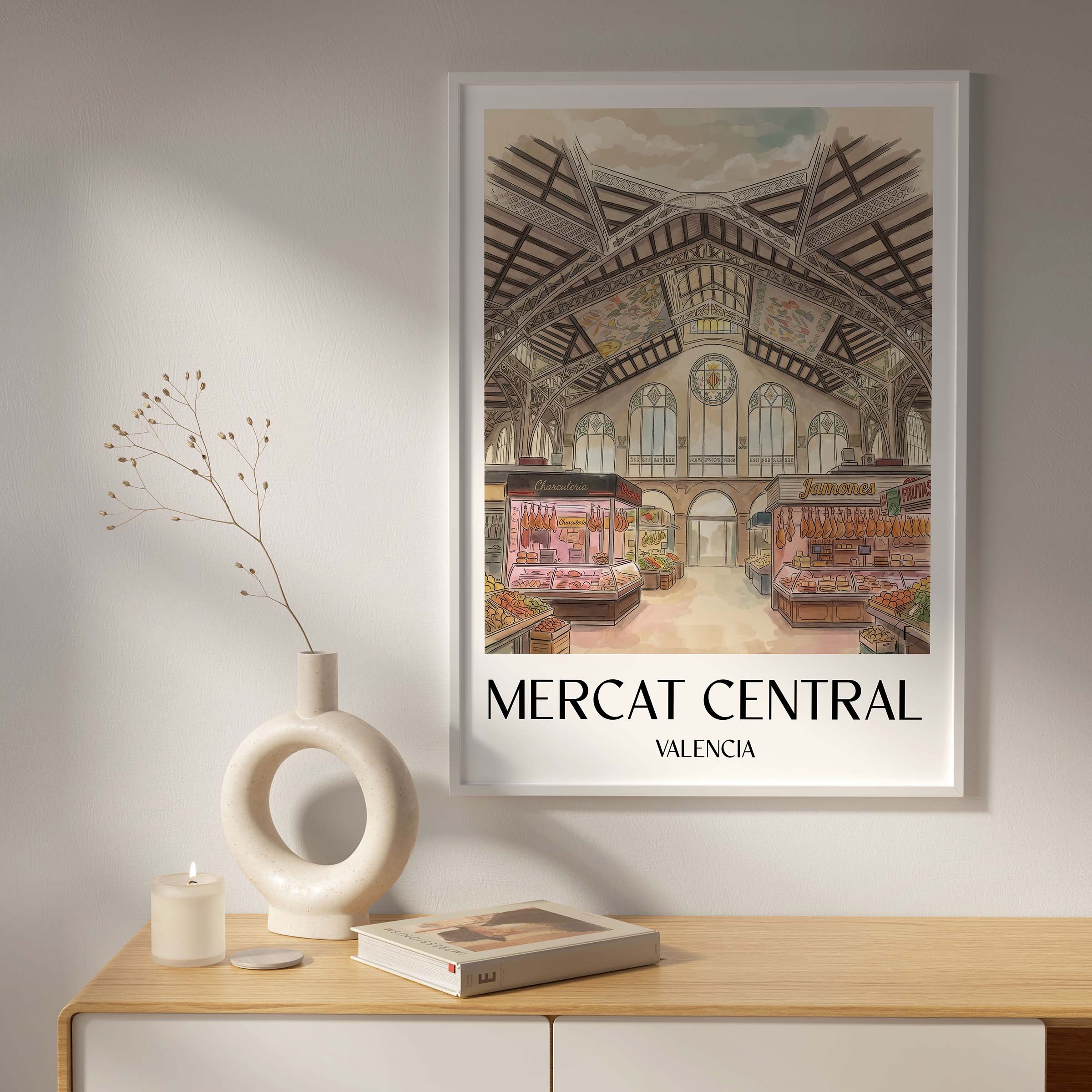 mercat-central-valencia-spanien-poster-aquarell
