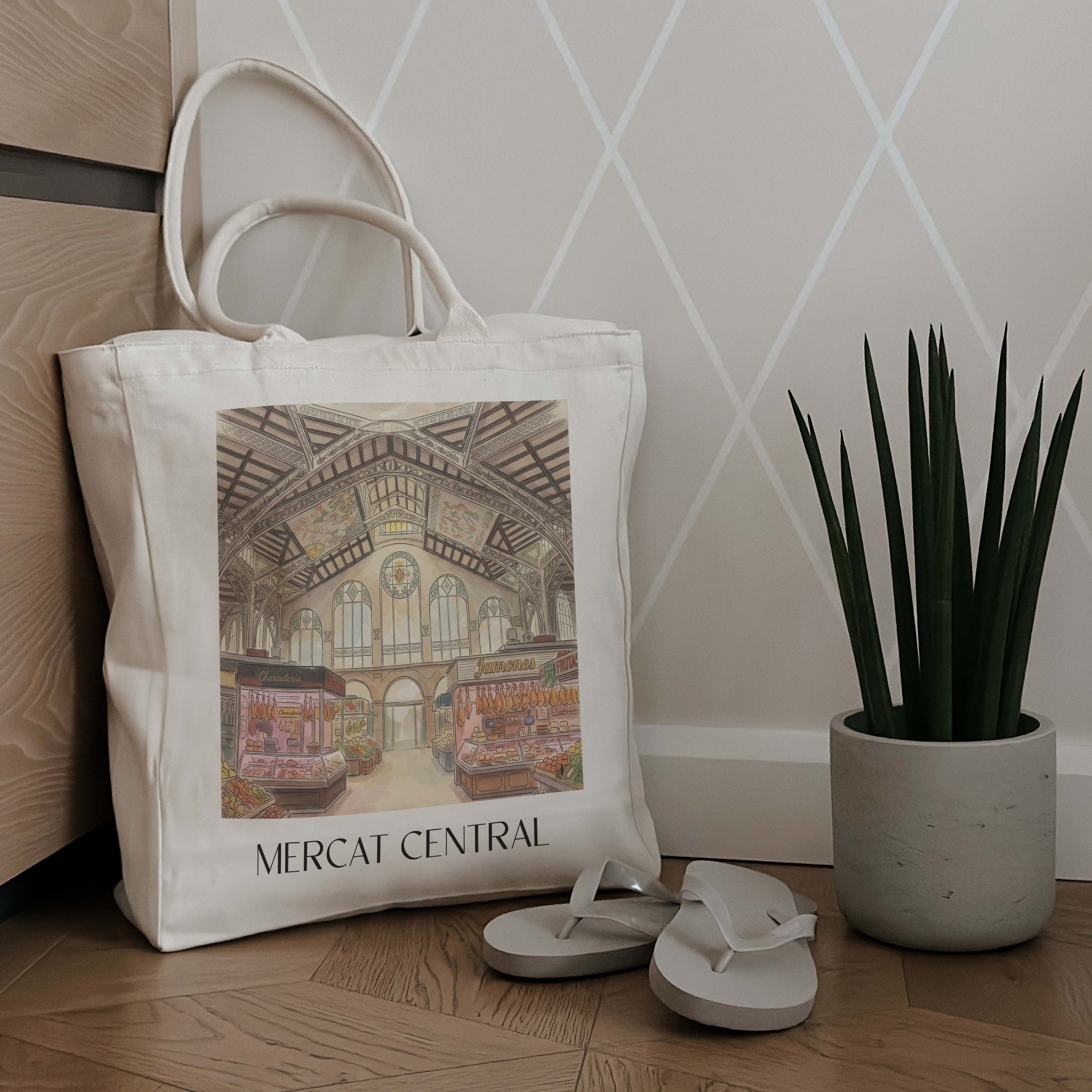 mercat-central-valencia-spanien-einkaufstasche-aquarell