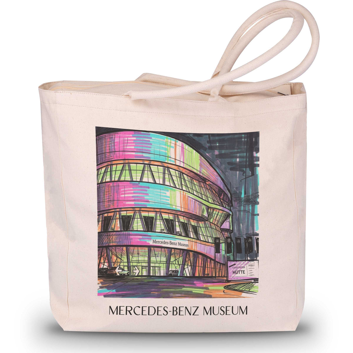 Mercedes-Benz Museum Shopping Tasche - Stuttgart - Deutschland Tote Bag - Einkaufstasche im Tag Graffiti Stil - favplace