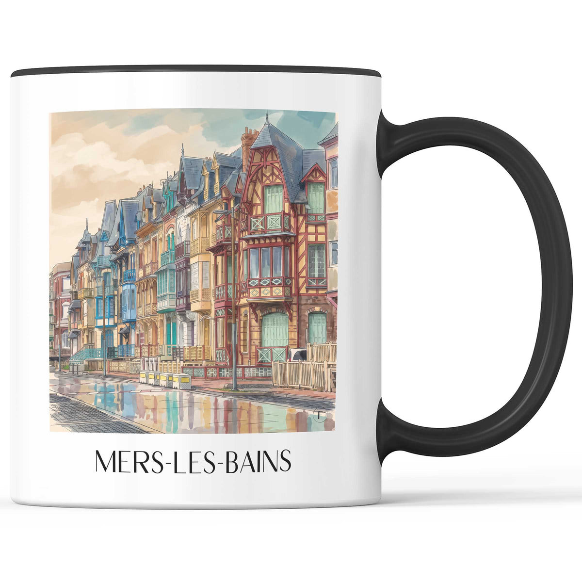 mers-les-bains-côte-picarde-frankreich-kaffeebecher-aquarell
